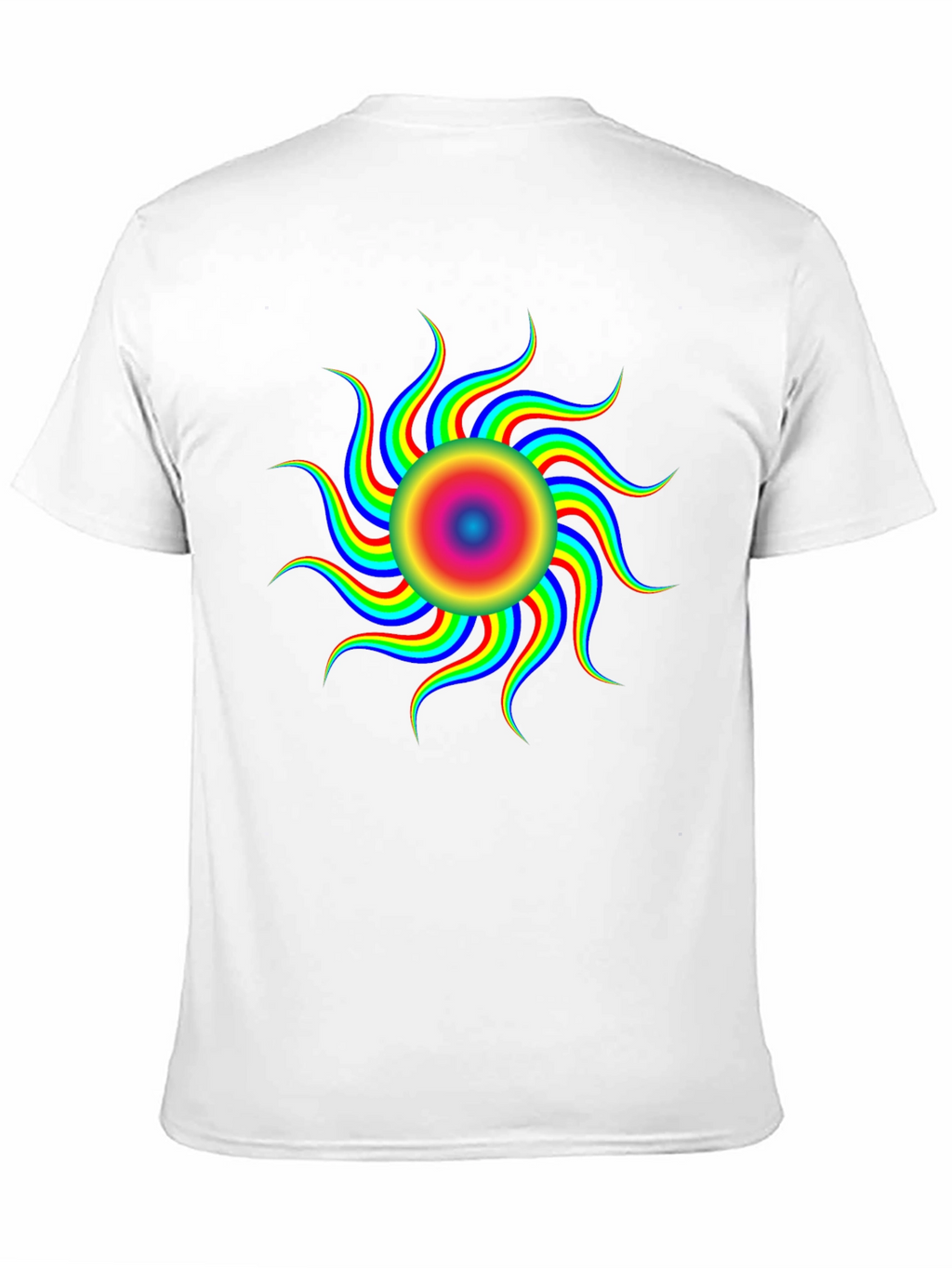 Optical Illusion Rainbow Sun T-Shirt - Black