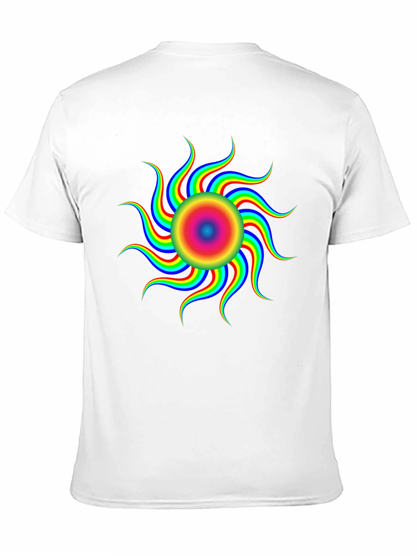 Optical Illusion Rainbow Sun T-Shirt - Black