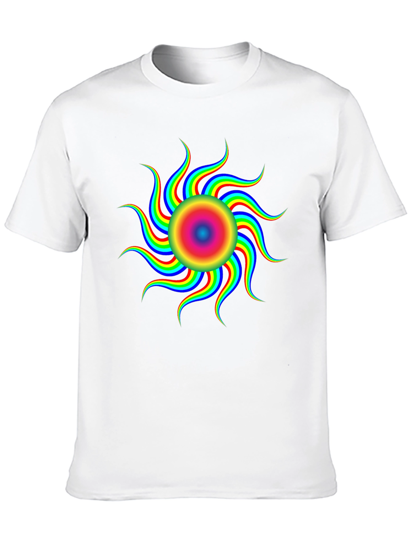 Optical Illusion Rainbow Sun T-Shirt - Black