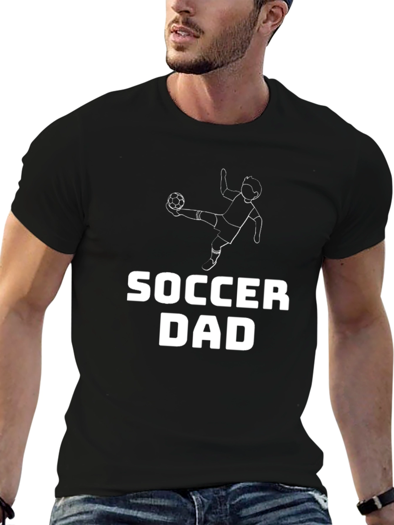 Soccer Dad Graphic Tee - Black Cotton