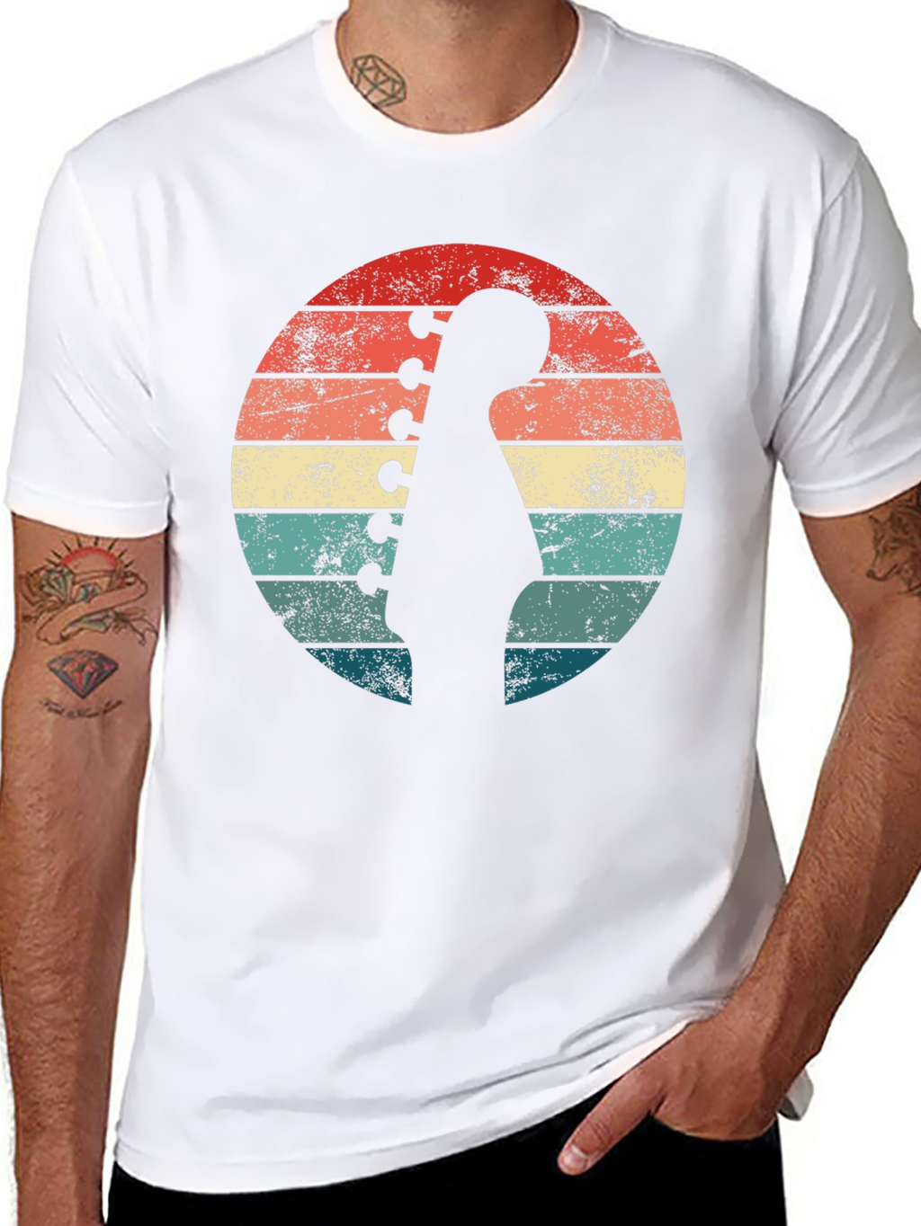 Retro Guitar Sunset T-Shirt - Musician Style