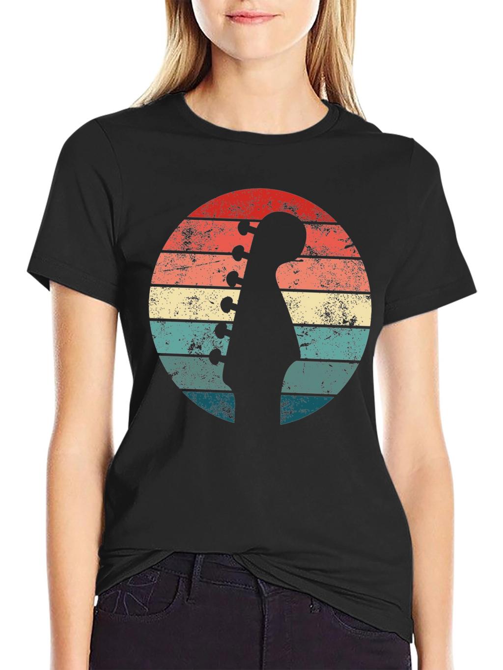 Retro Guitar Sunset T-Shirt - Musician Style