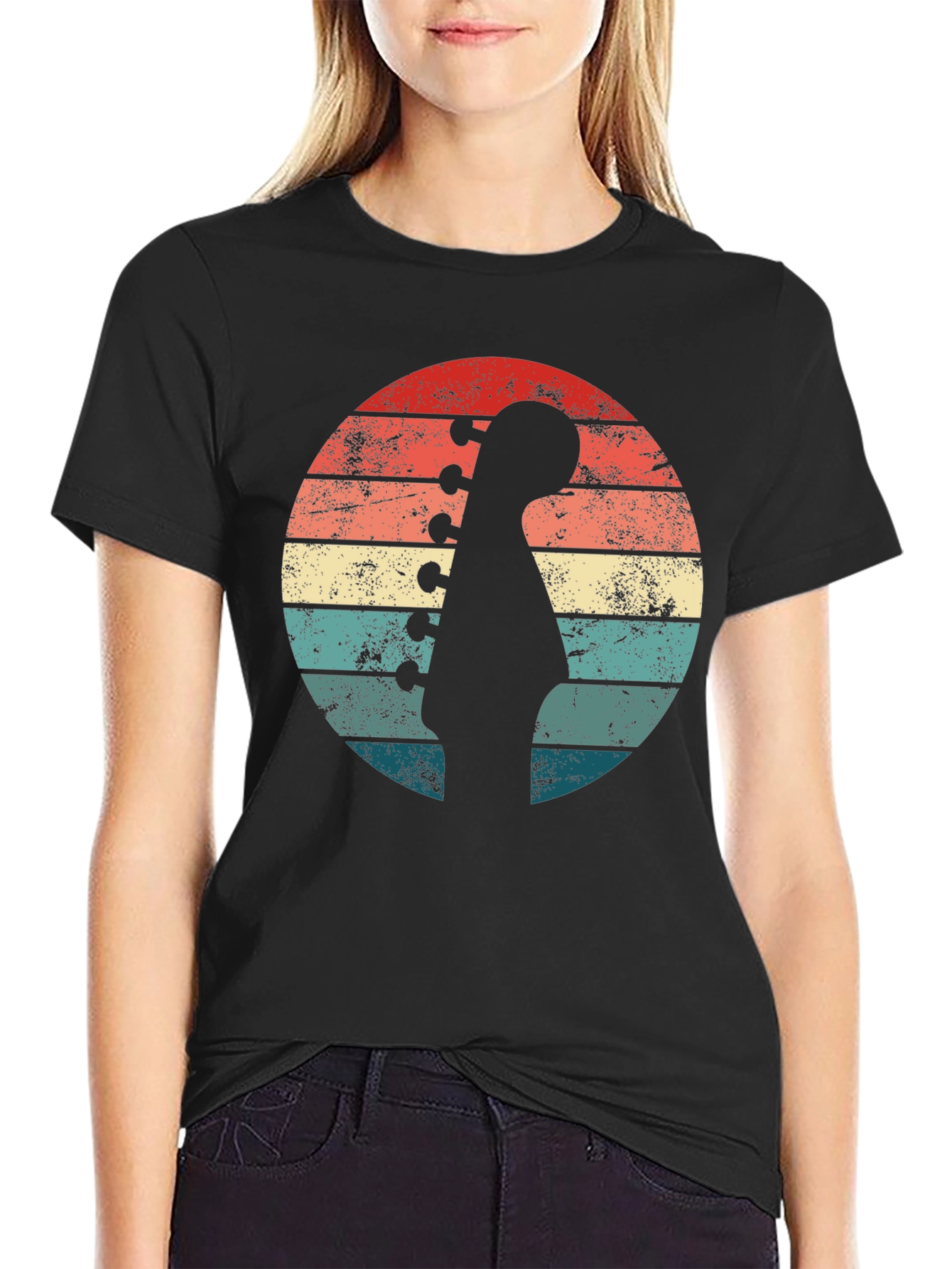 Retro Guitar Sunset T-Shirt - Musician Style