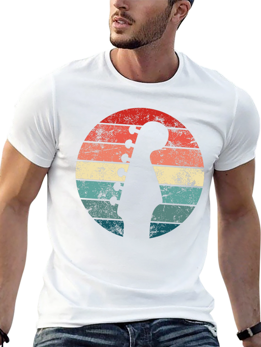 Retro Guitar Sunset T-Shirt - Musician Style