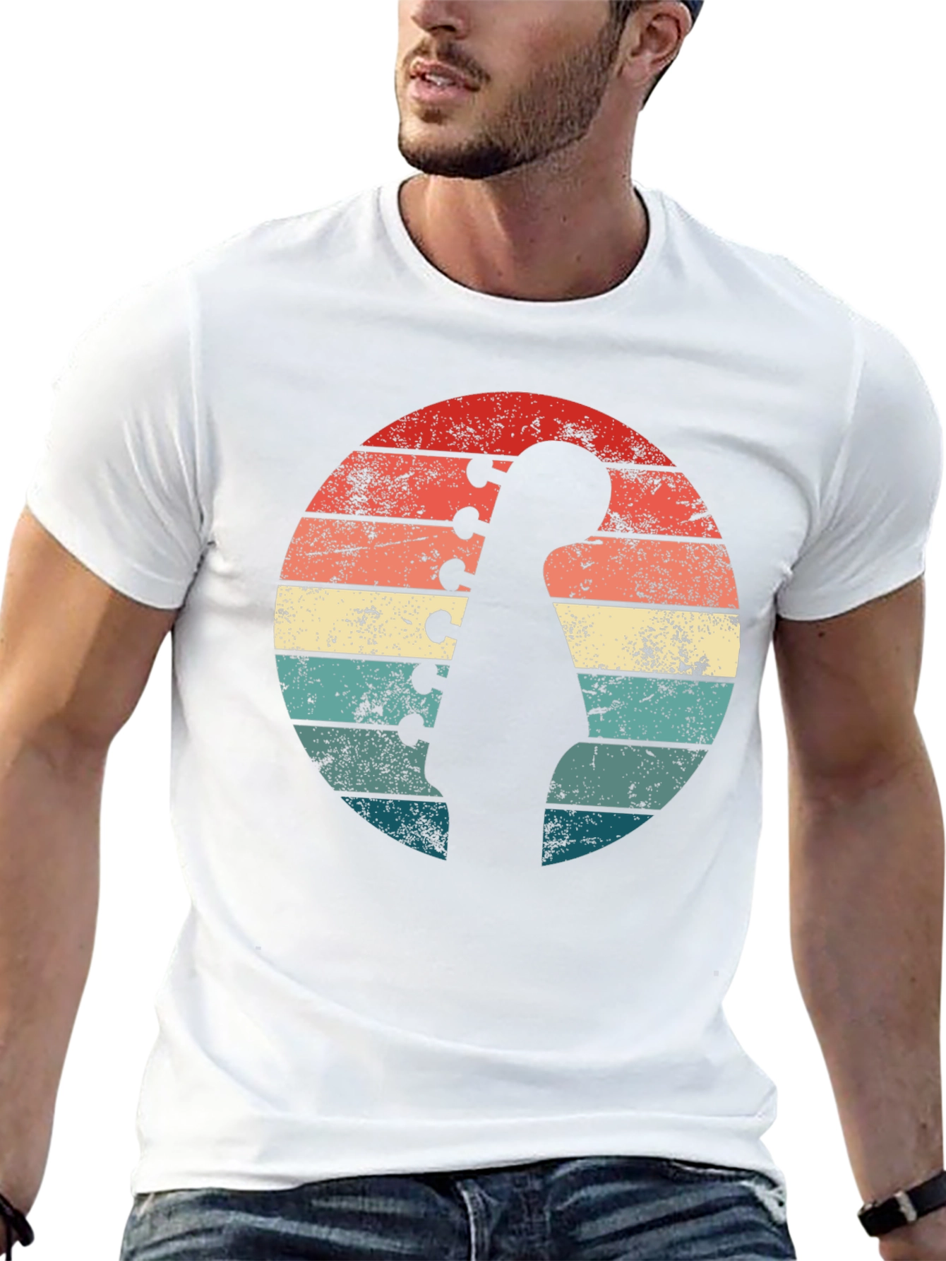 Retro Guitar Sunset T-Shirt - Musician Style