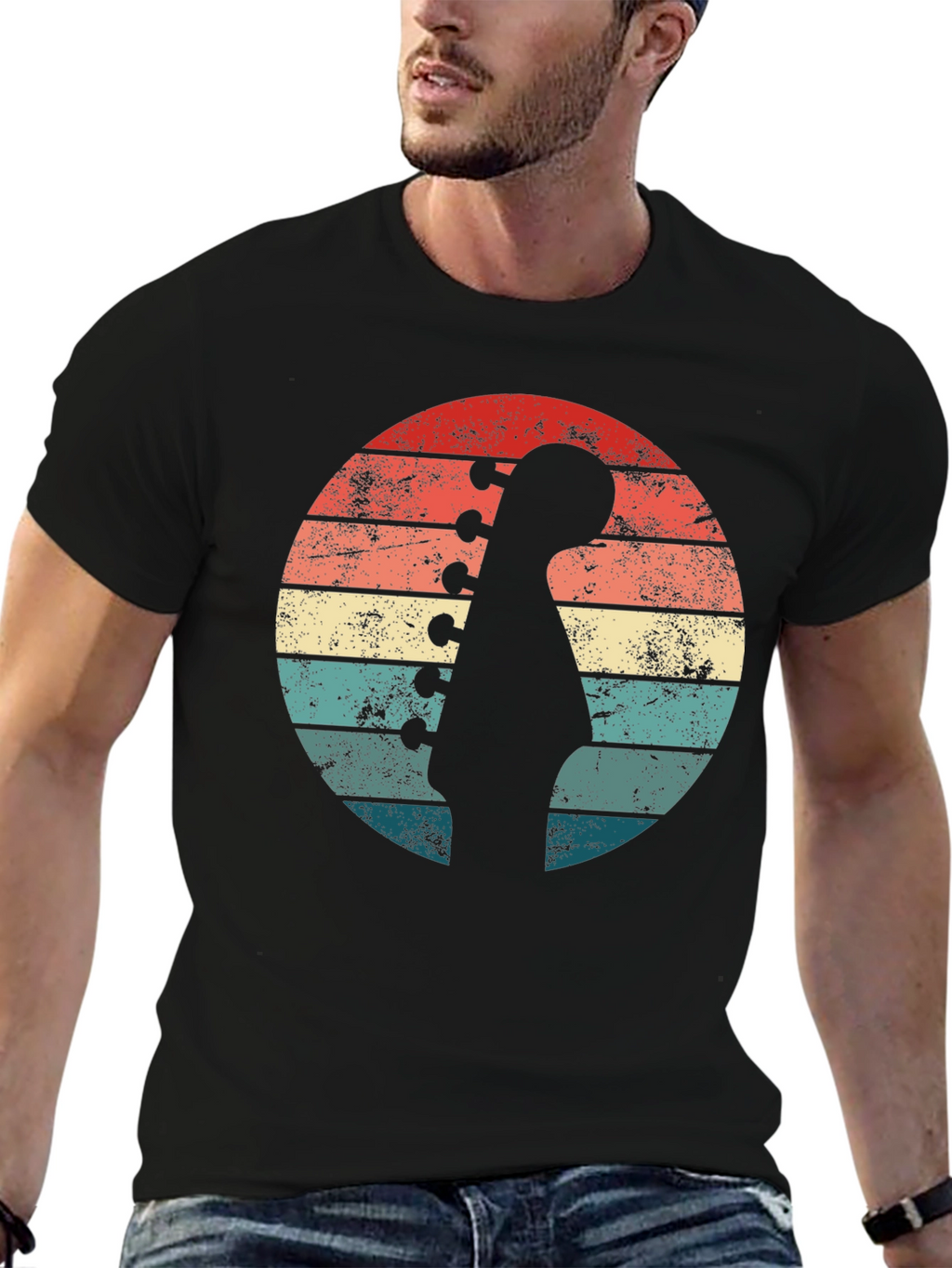 Retro Guitar Sunset T-Shirt - Musician Style