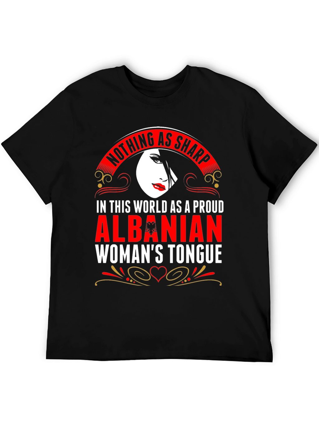 Proud Albanian Womans Tongue Graphic T-Shirt