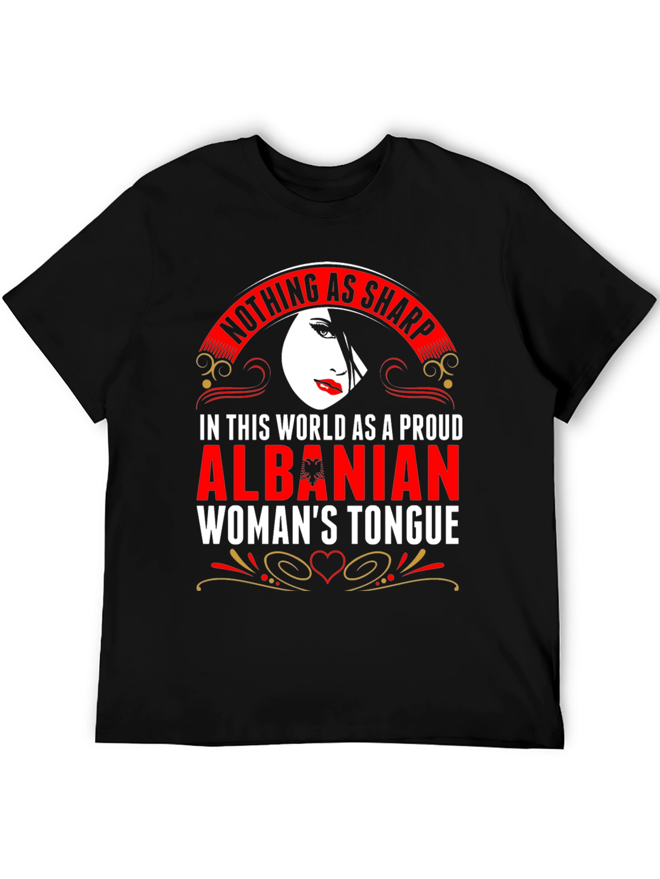 Proud Albanian Womans Tongue Graphic T-Shirt