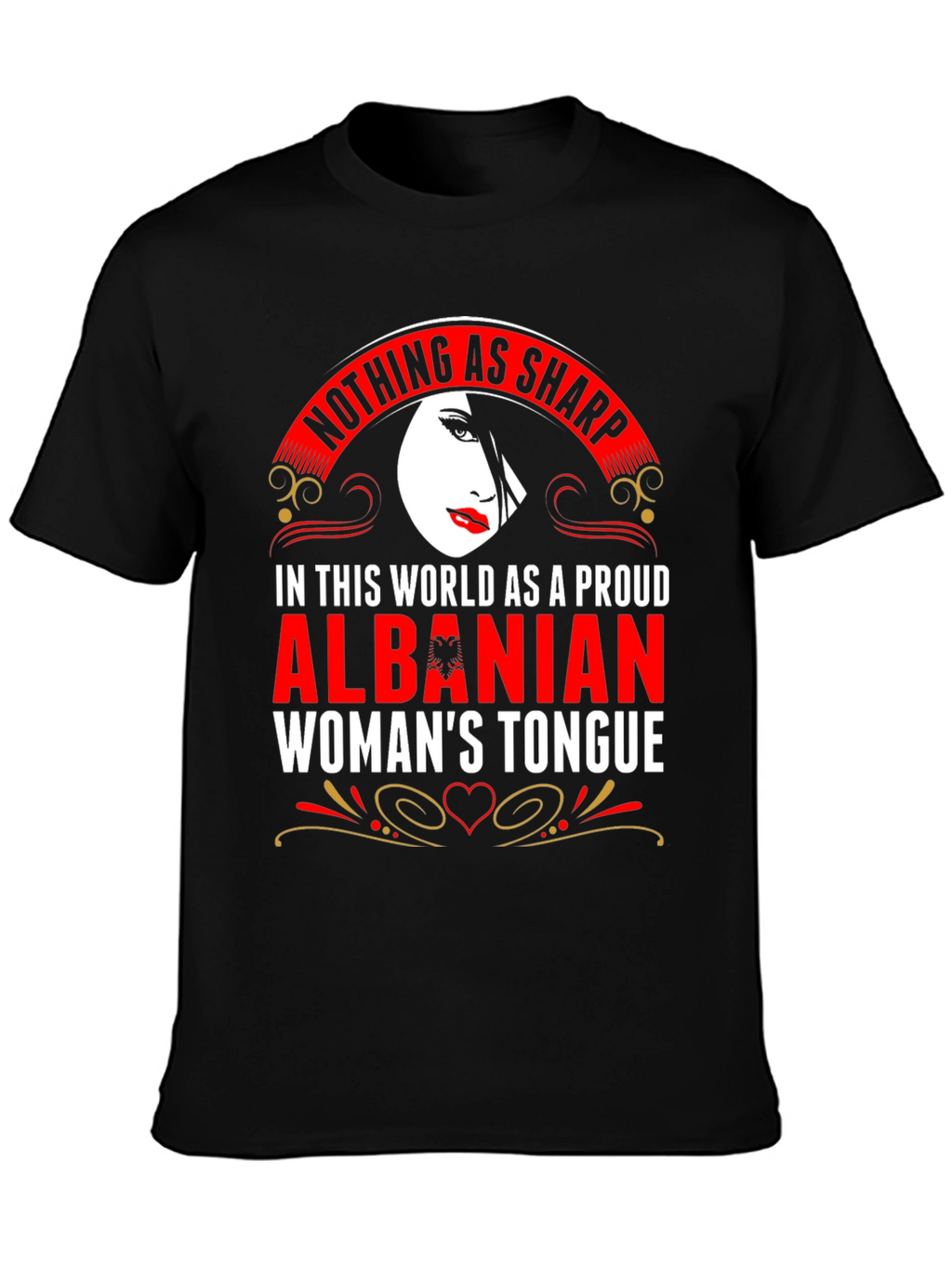 Proud Albanian Womans Tongue Graphic T-Shirt