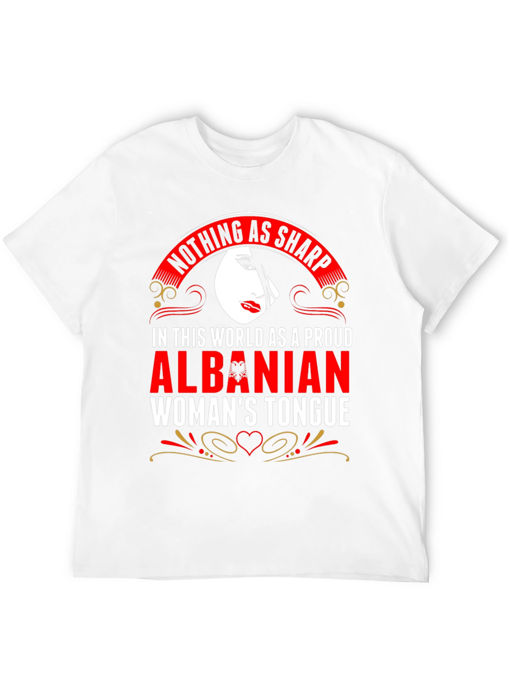 Proud Albanian Womans Tongue Graphic T-Shirt