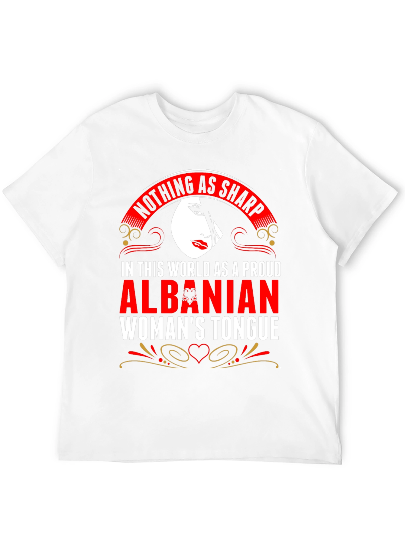 Proud Albanian Womans Tongue Graphic T-Shirt