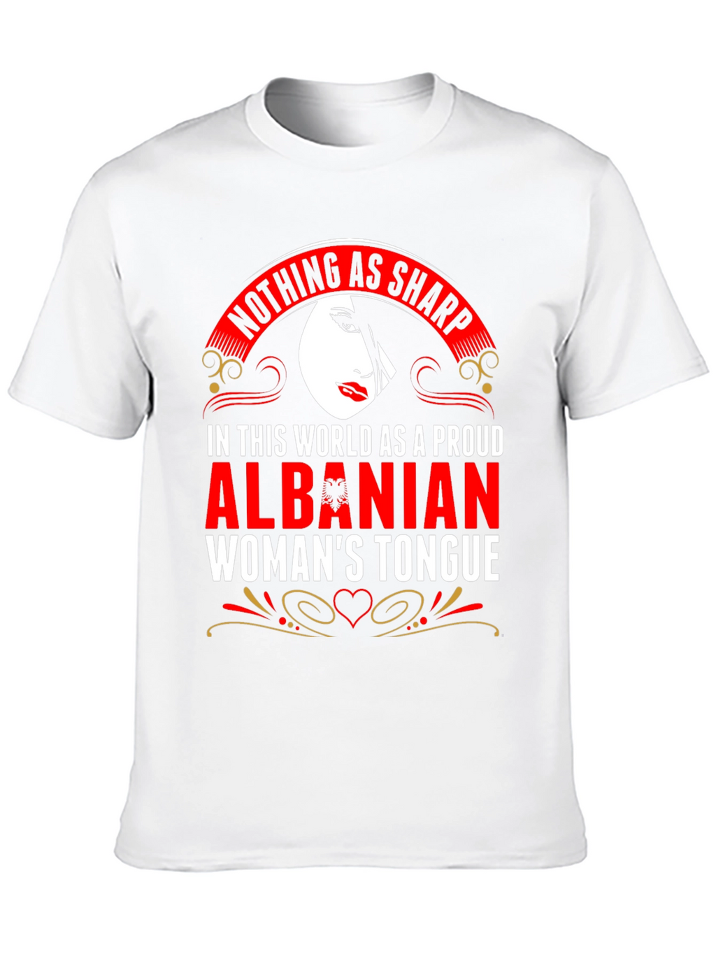 Proud Albanian Womans Tongue Graphic T-Shirt