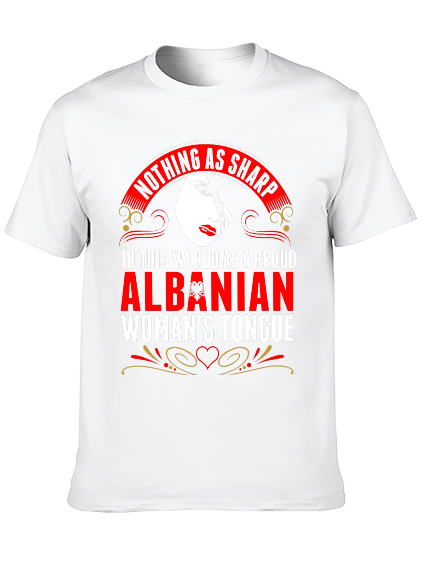 Proud Albanian Womans Tongue Graphic T-Shirt