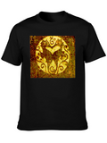 Distressed Floral Symbol Black Tee