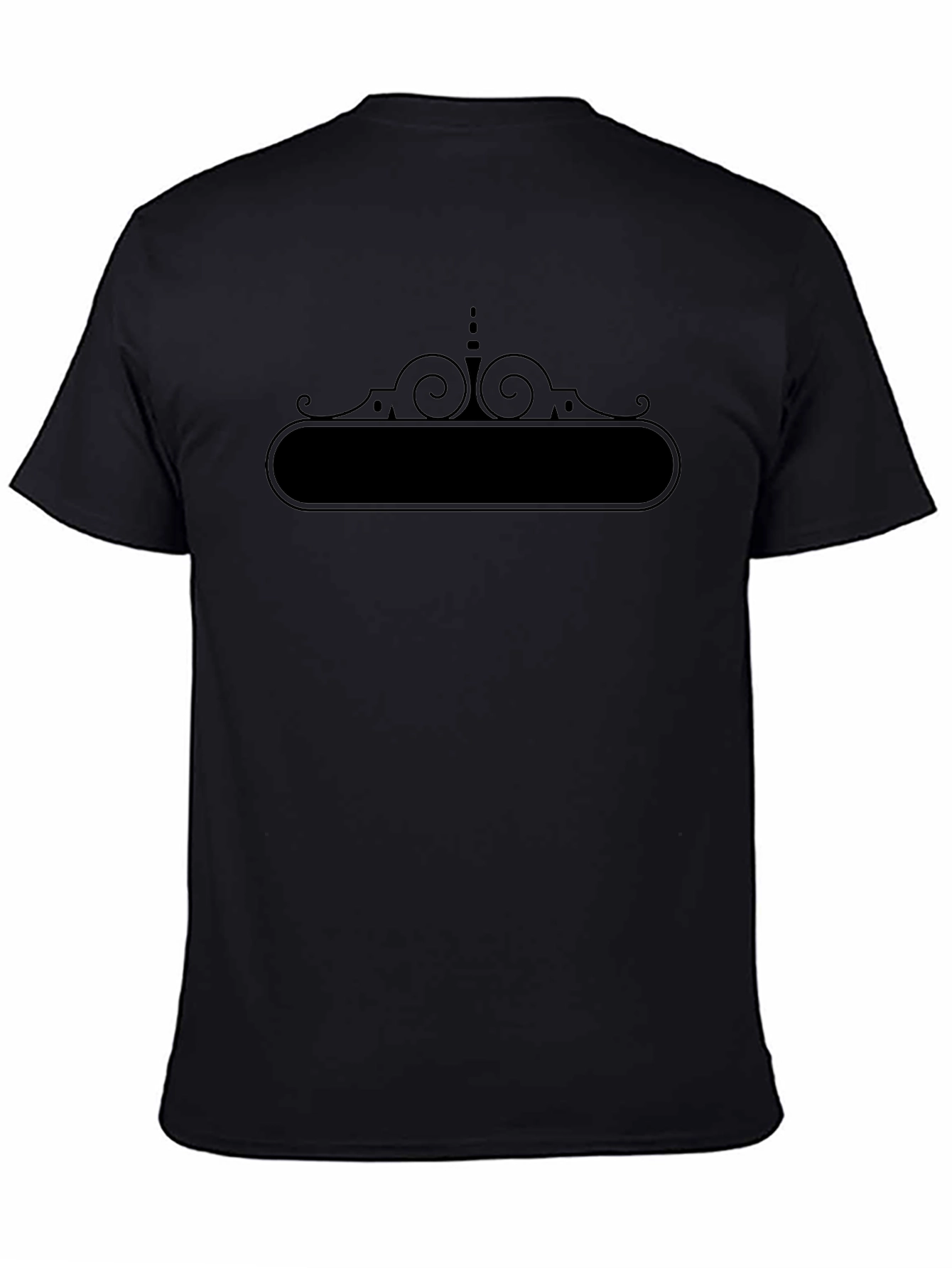 Mens Black Graphic Tee - Customizable Text Area