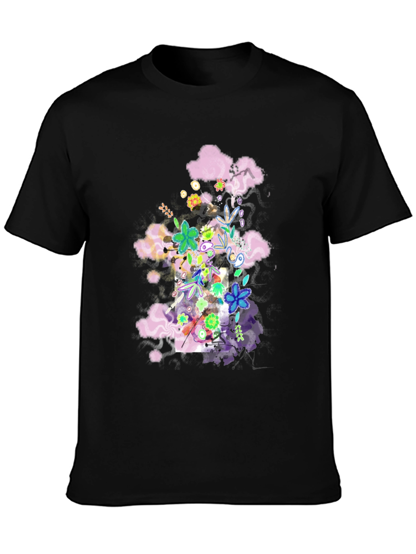 Floral Cloud T-Shirt - Black