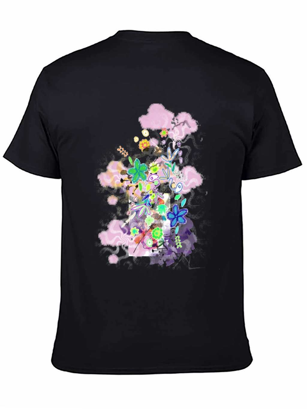 Floral Cloud T-Shirt - Black