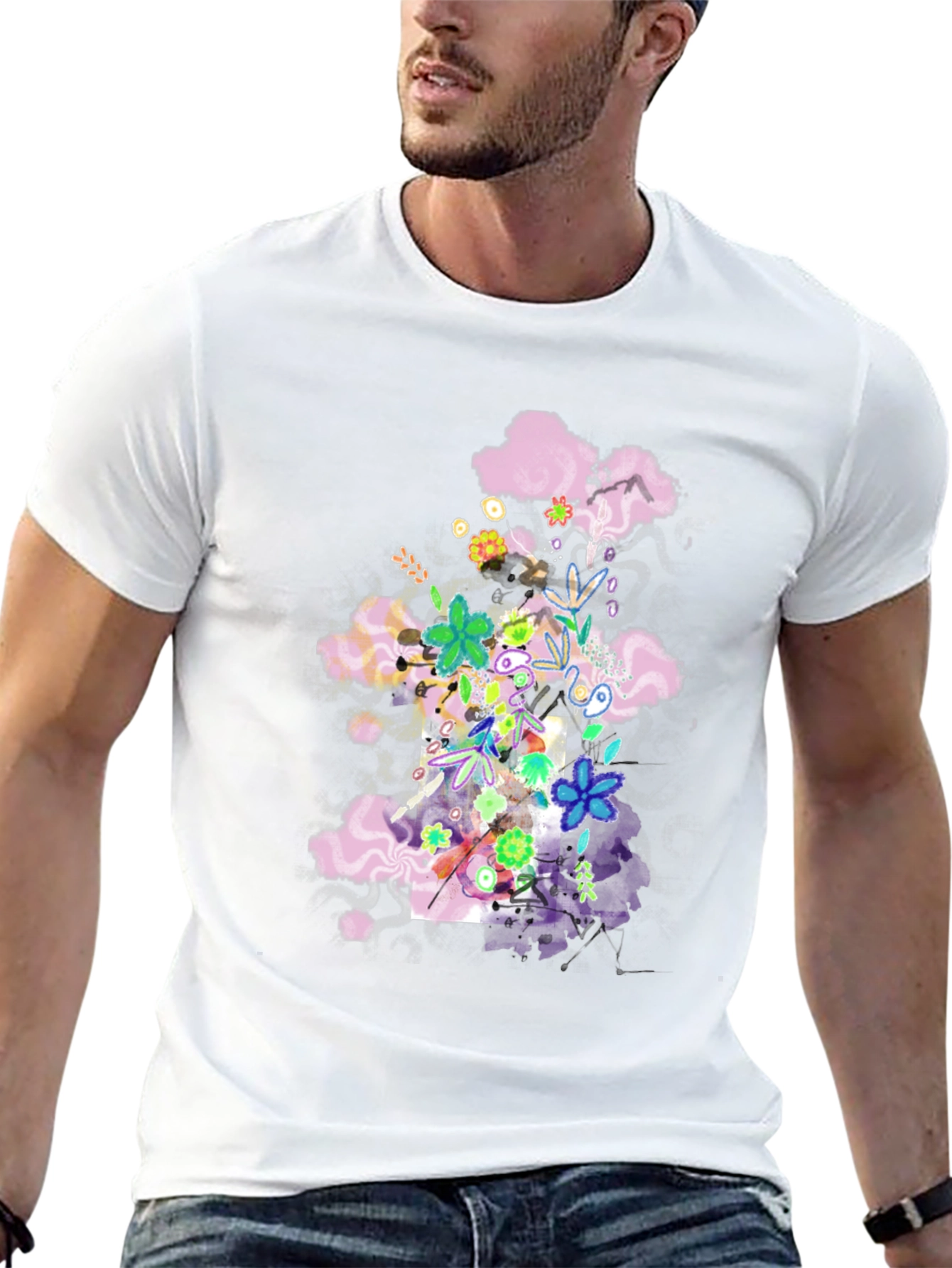 Floral Cloud T-Shirt - Black