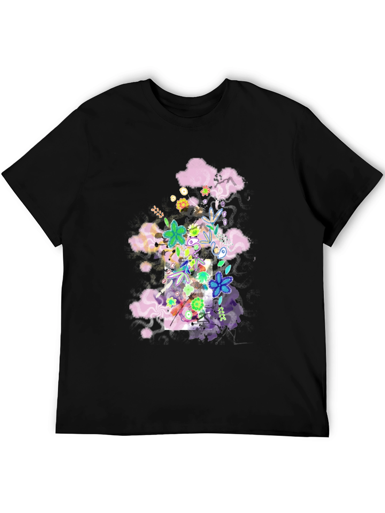 Floral Cloud T-Shirt - Black