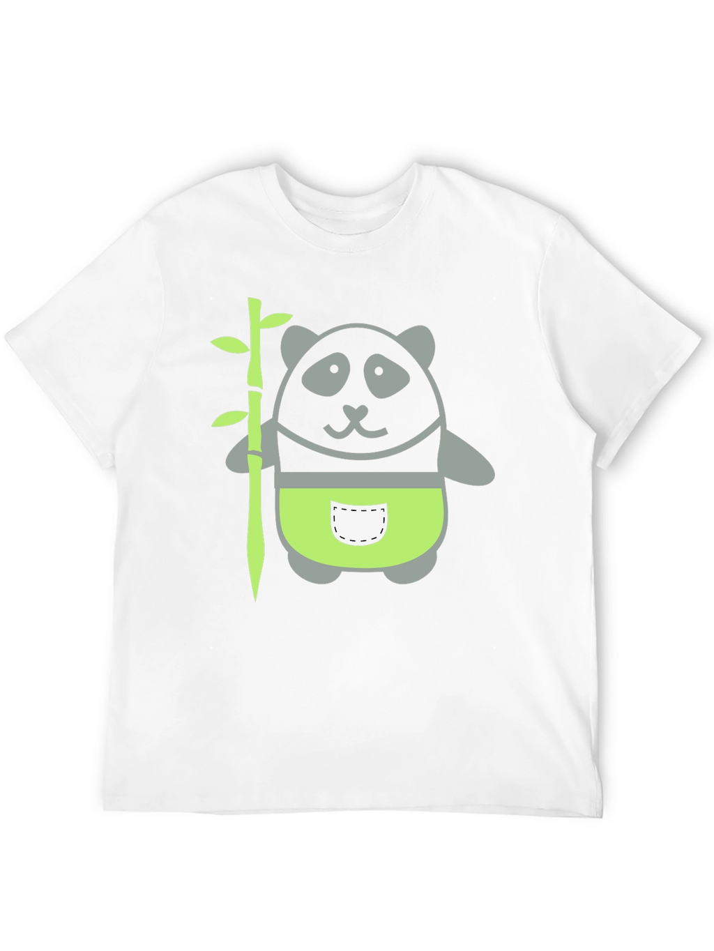 Panda and Bamboo Graphic Tee - Black Cotton T-Shirt