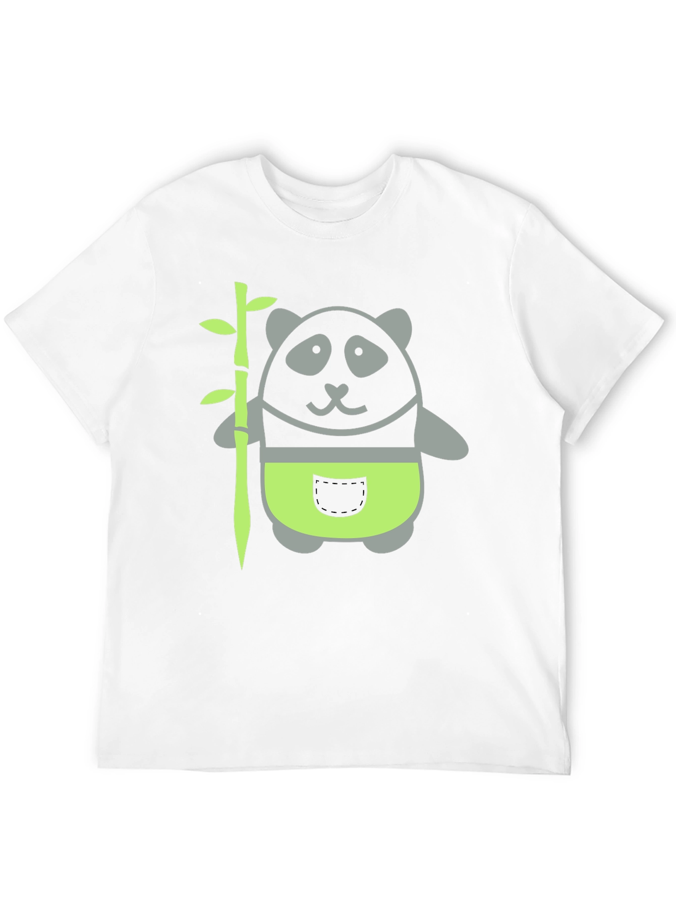 Panda and Bamboo Graphic Tee - Black Cotton T-Shirt