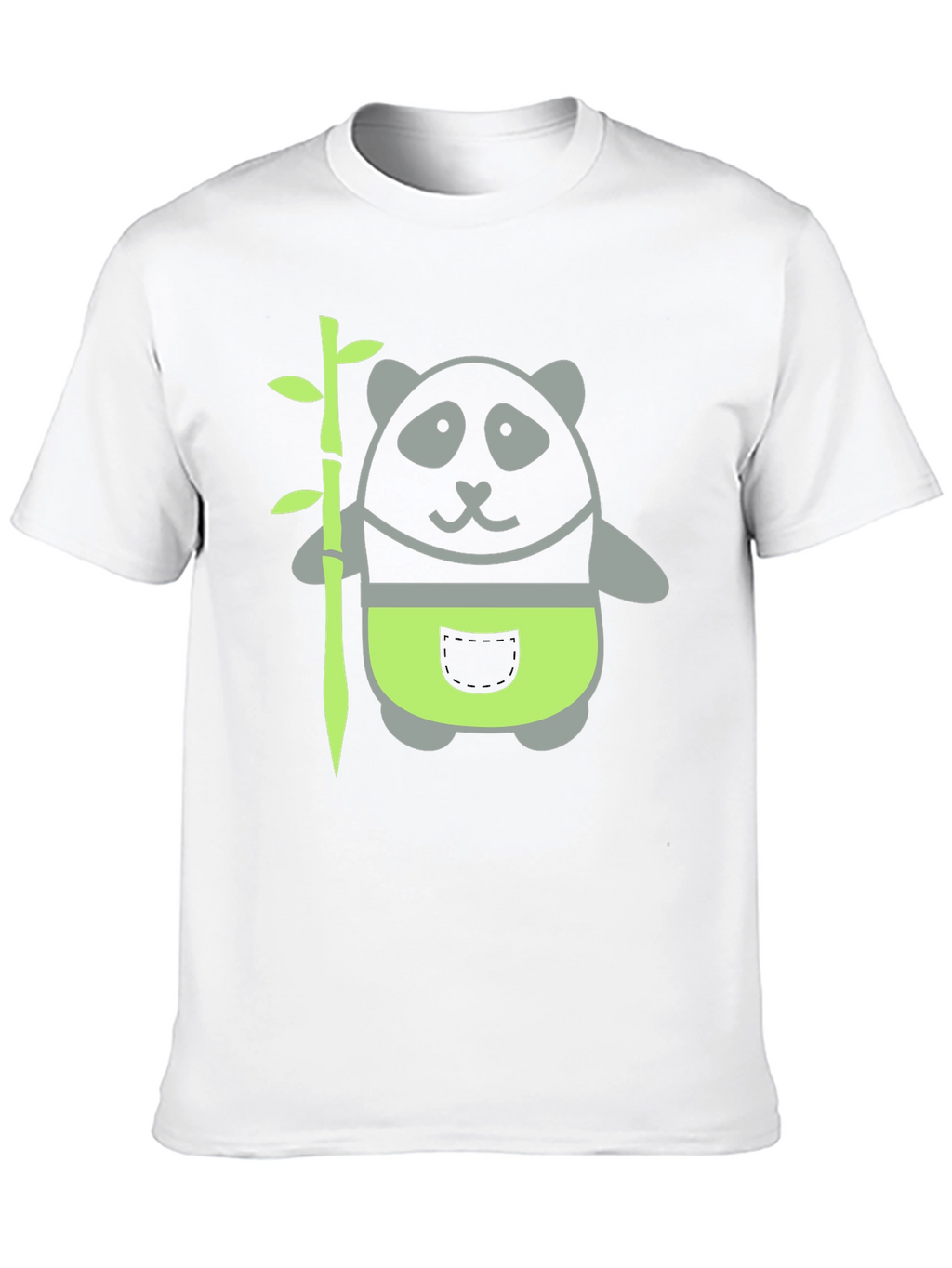 Panda and Bamboo Graphic Tee - Black Cotton T-Shirt