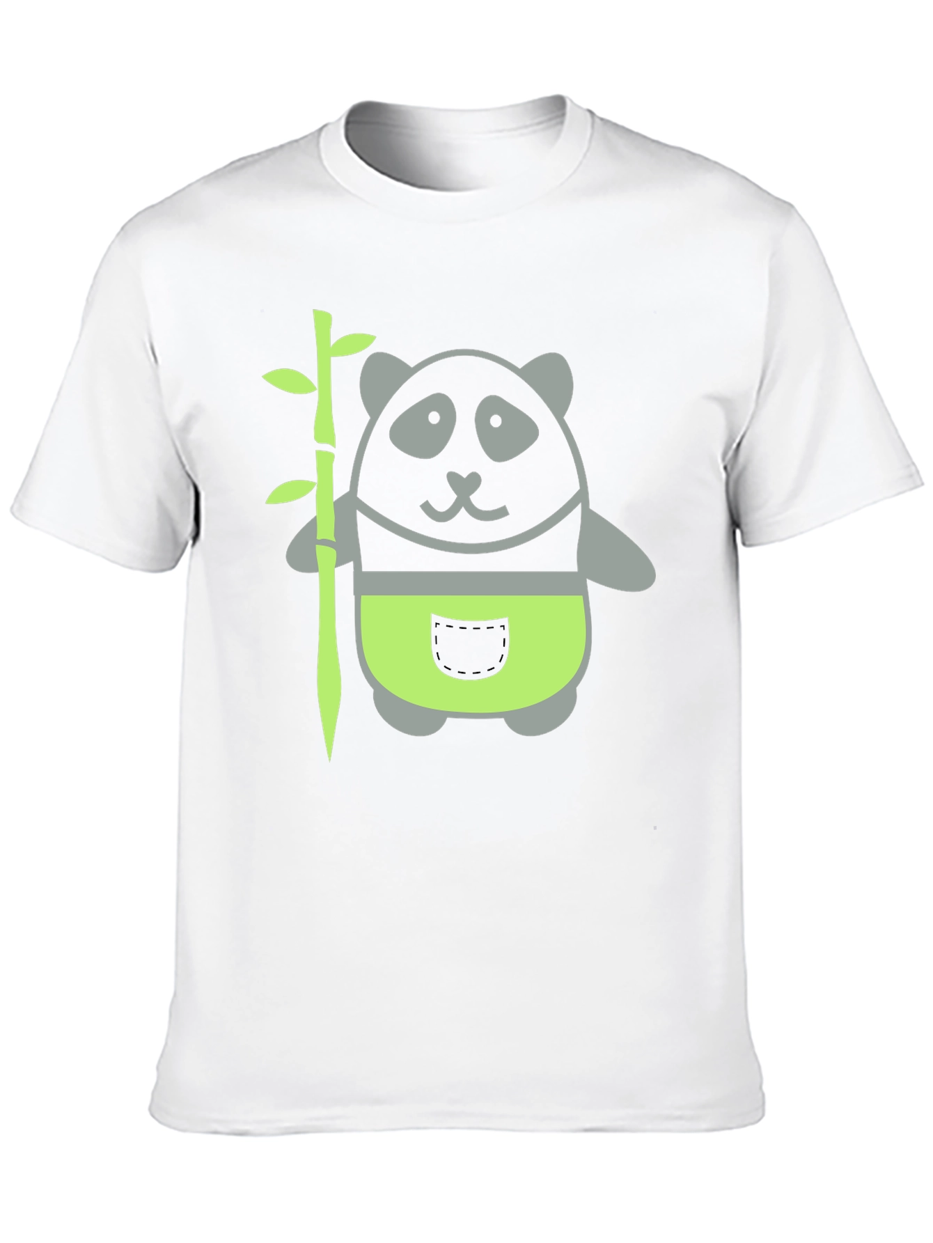 Panda and Bamboo Graphic Tee - Black Cotton T-Shirt