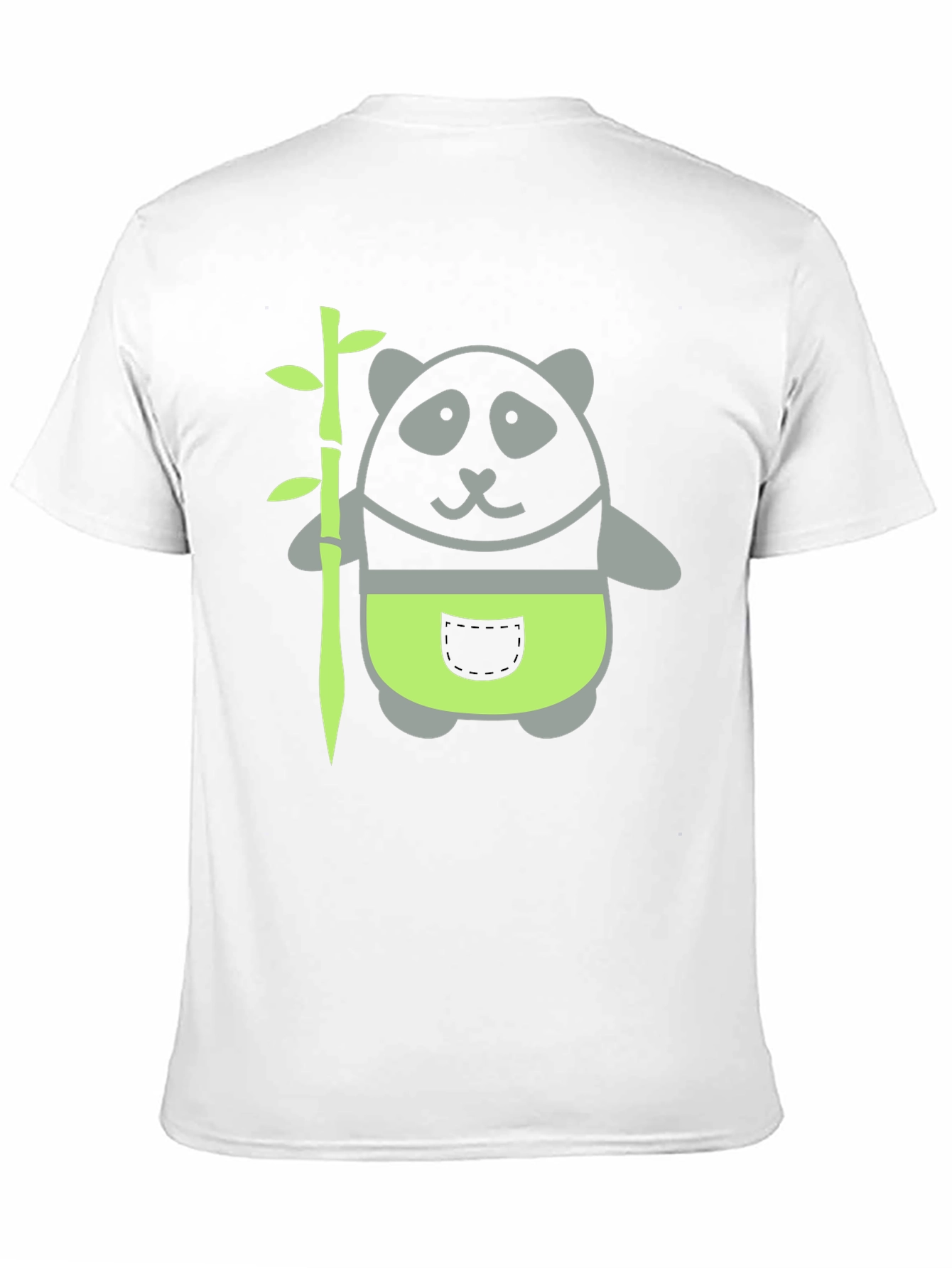 Panda and Bamboo Graphic Tee - Black Cotton T-Shirt