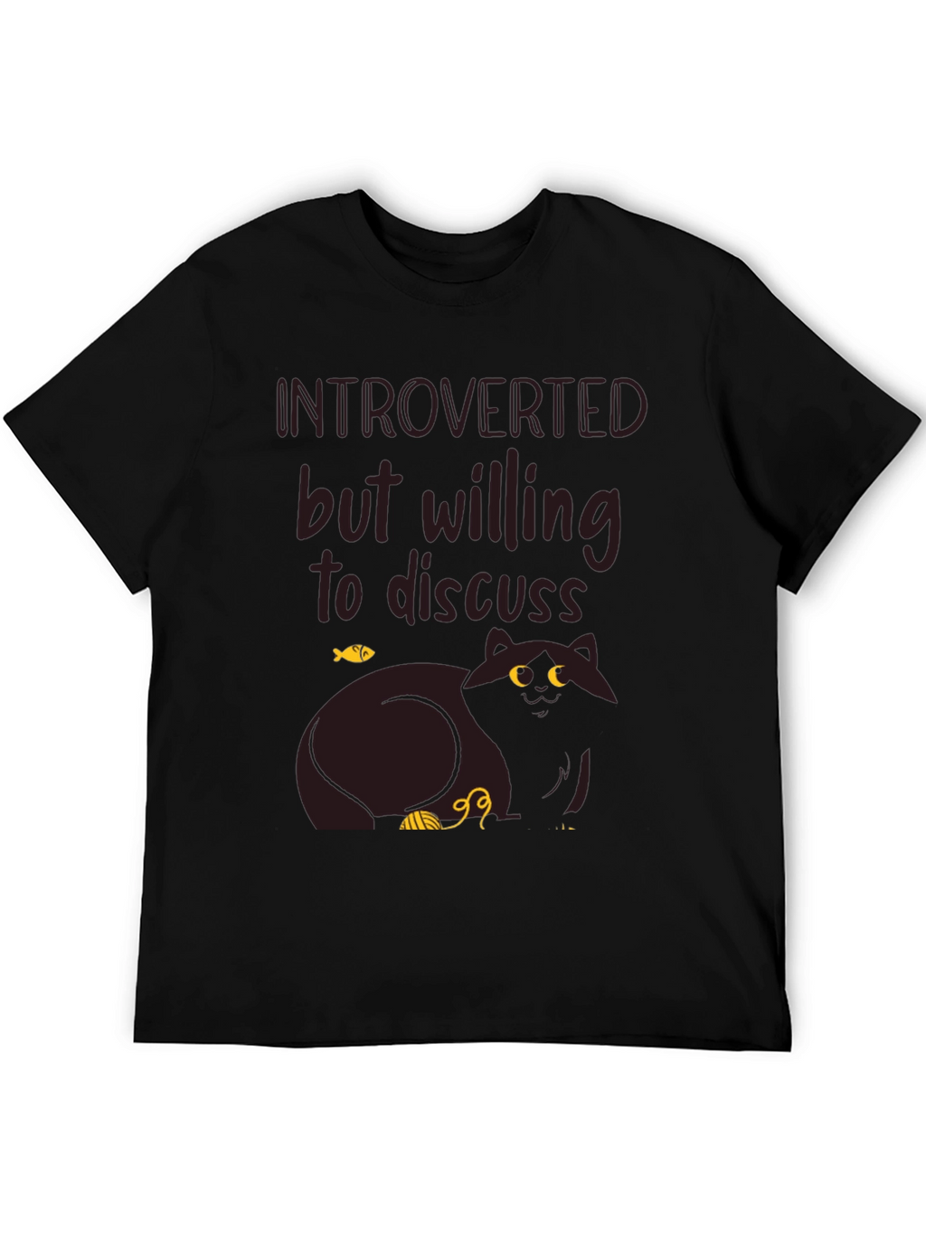 Introverted Cat Graphic T-Shirt