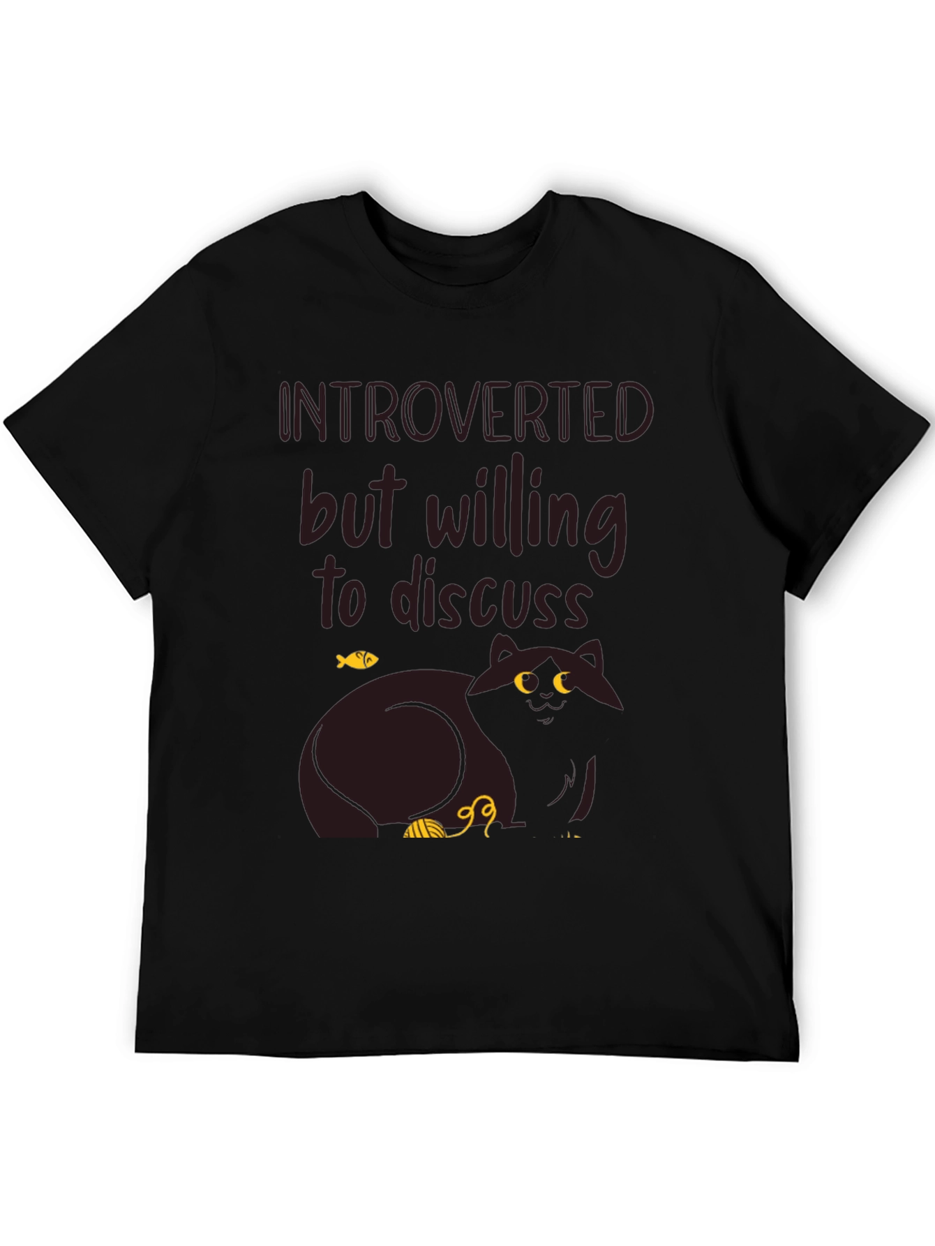 Introverted Cat Graphic T-Shirt