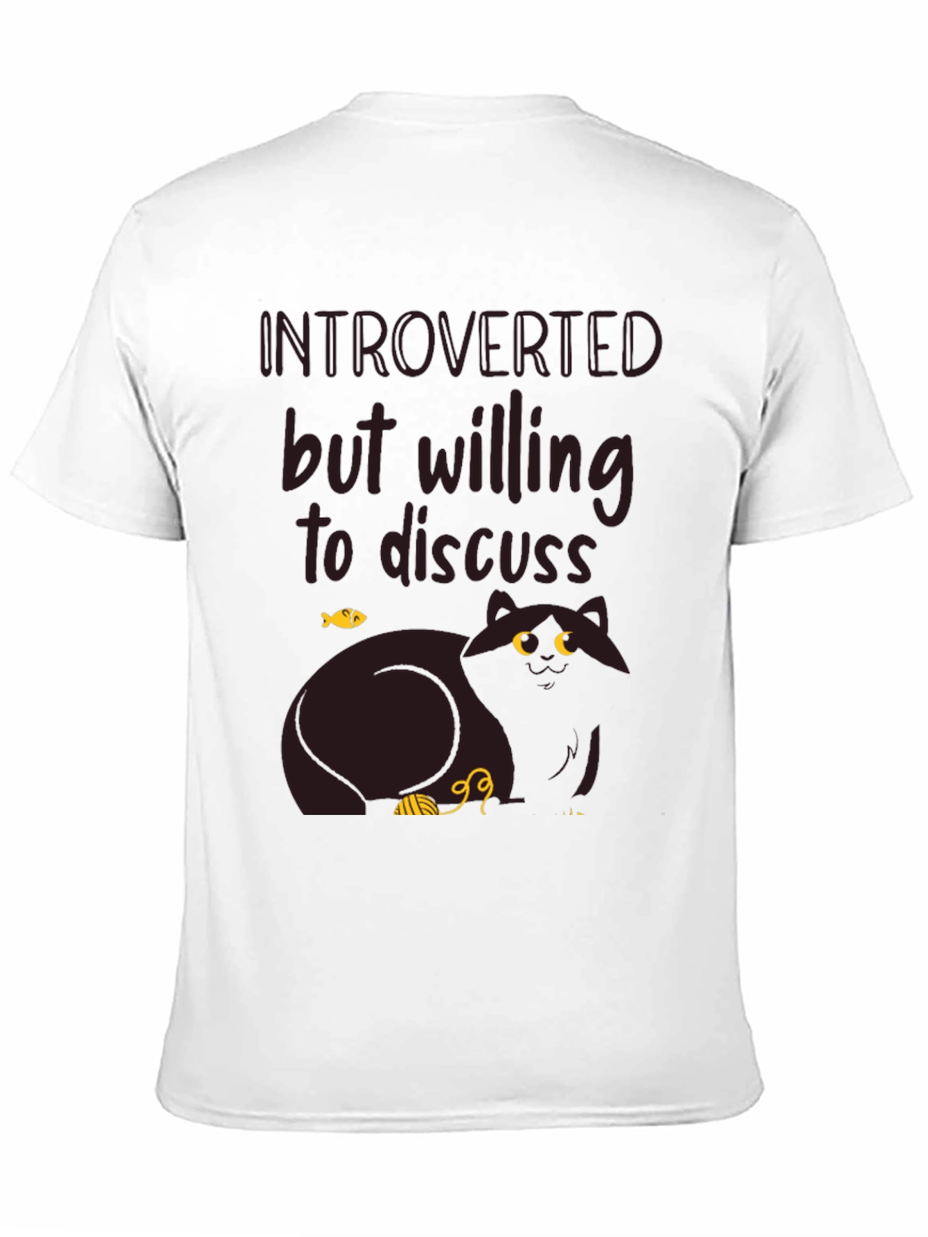 Introverted Cat Graphic T-Shirt