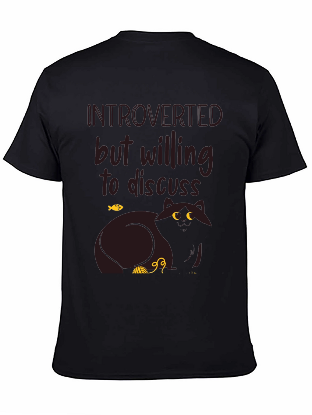 Introverted Cat Graphic T-Shirt