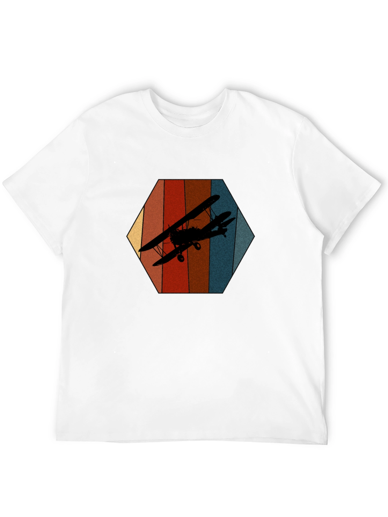 Retro Biplane Graphic Tee - Black