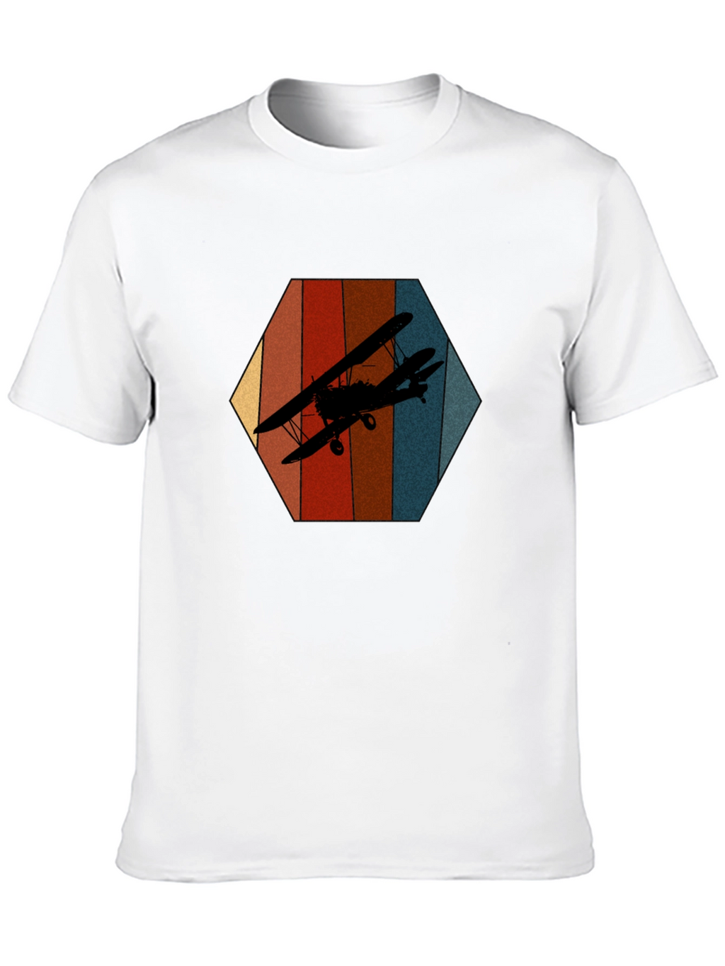 Retro Biplane Graphic Tee - Black