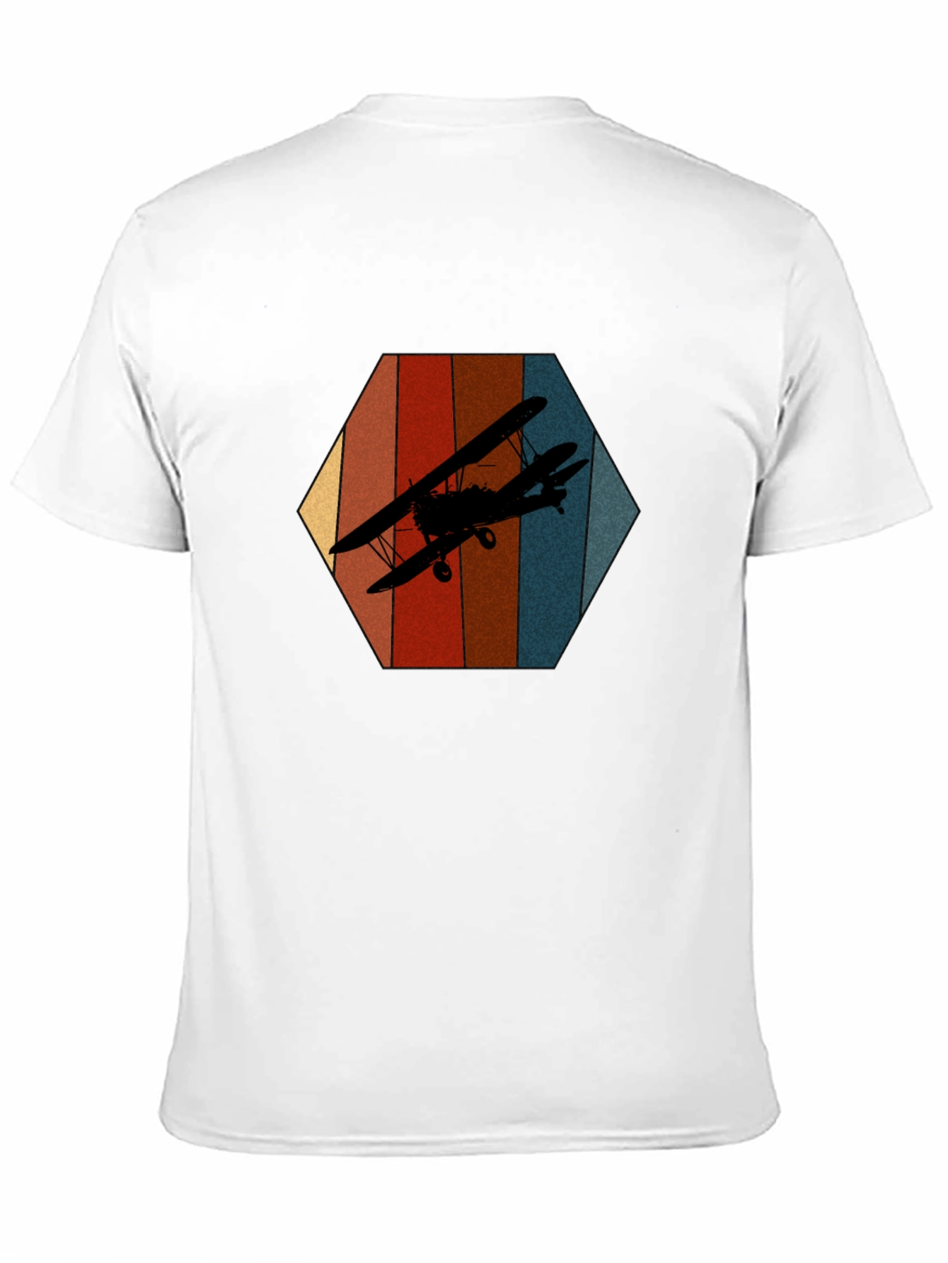 Retro Biplane Graphic Tee - Black