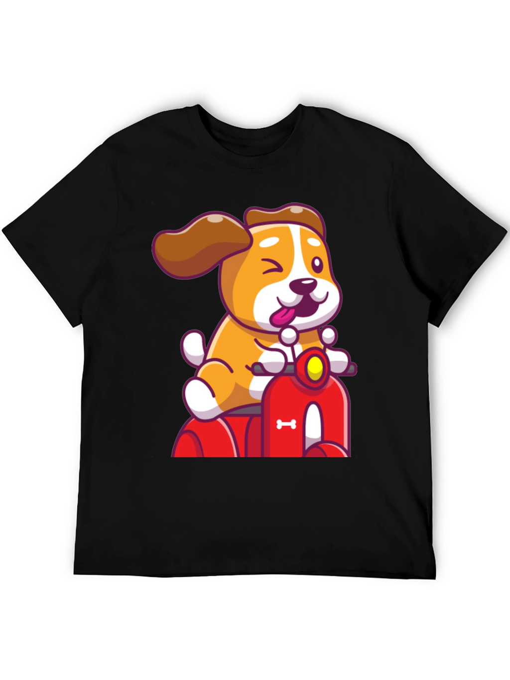 Dog Riding Scooter Graphic T-Shirt