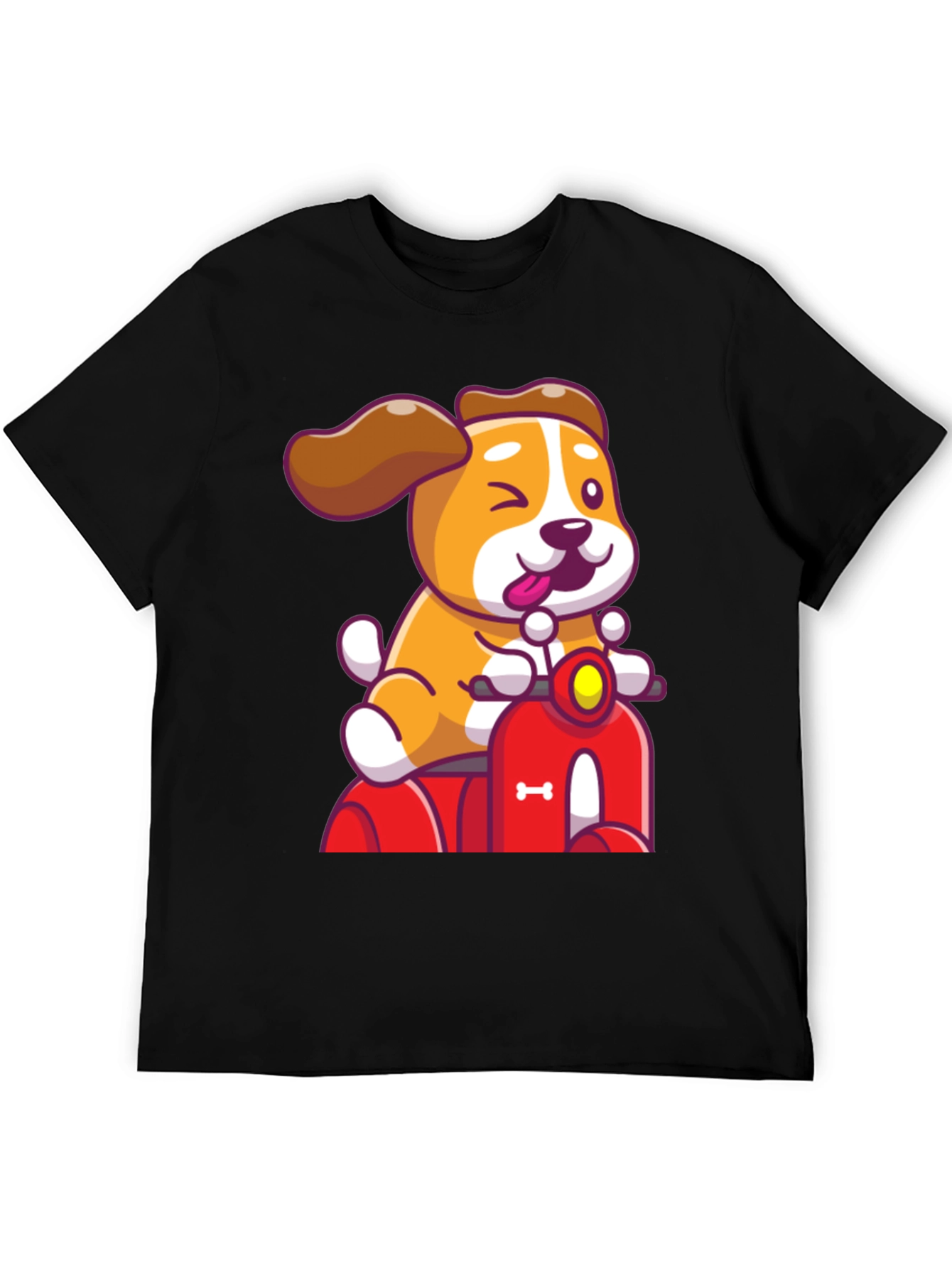 Dog Riding Scooter Graphic T-Shirt