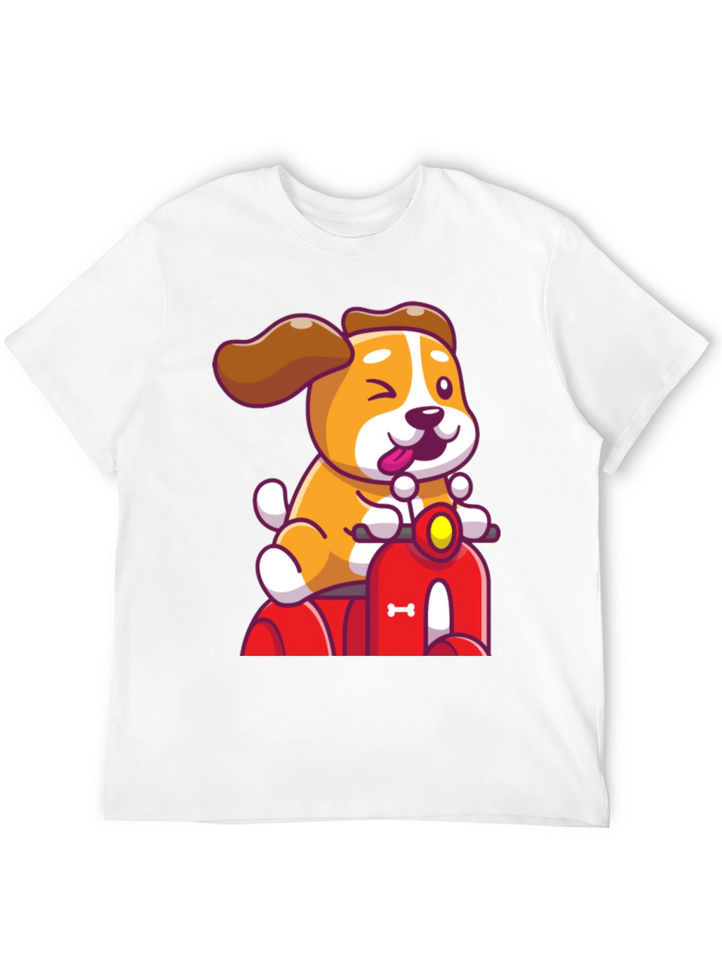 Dog Riding Scooter Graphic T-Shirt