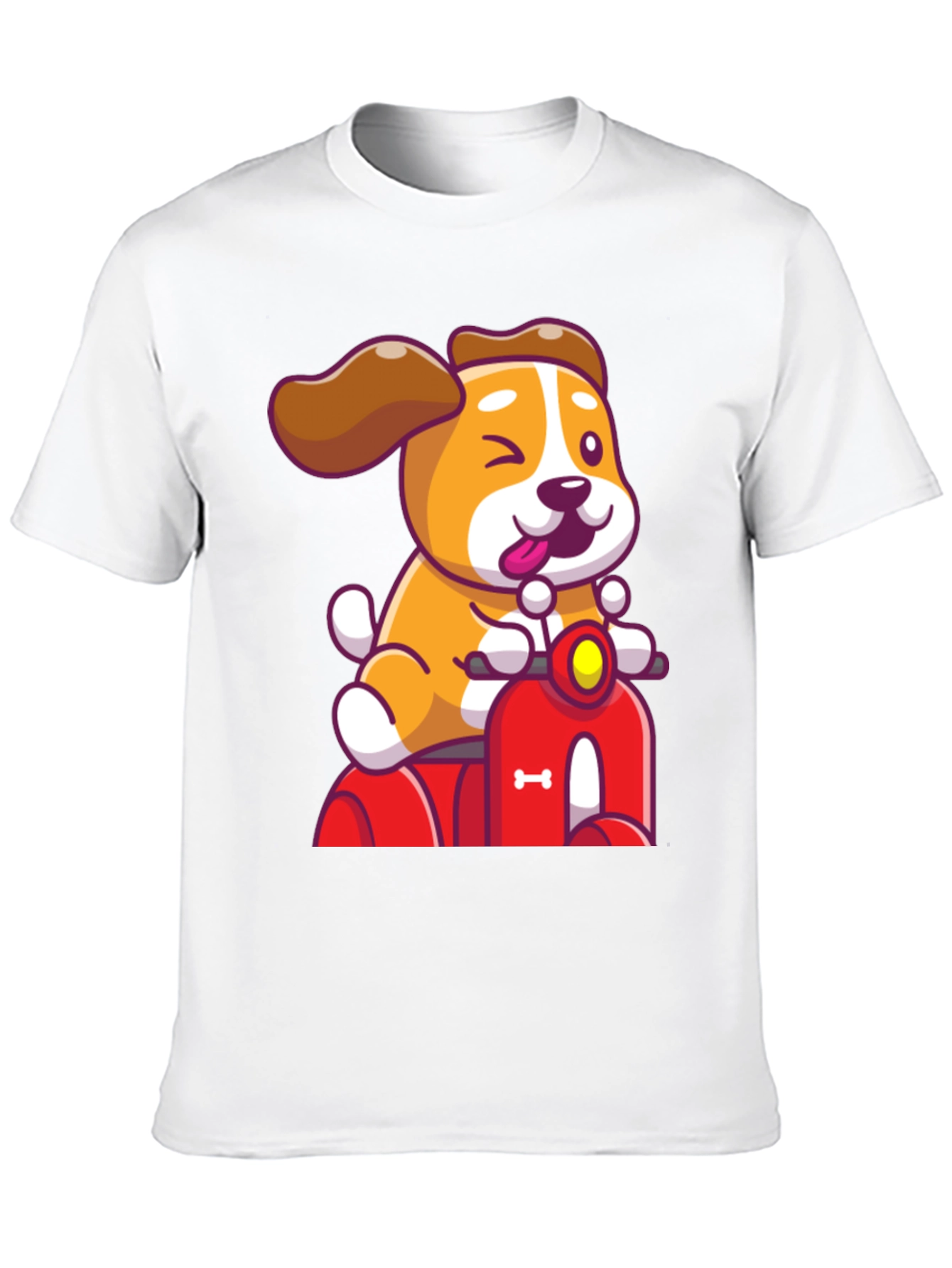 Dog Riding Scooter Graphic T-Shirt
