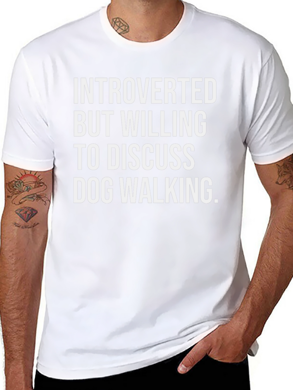 Introverted Dog Walking T-Shirt - Funny Graphic Tee