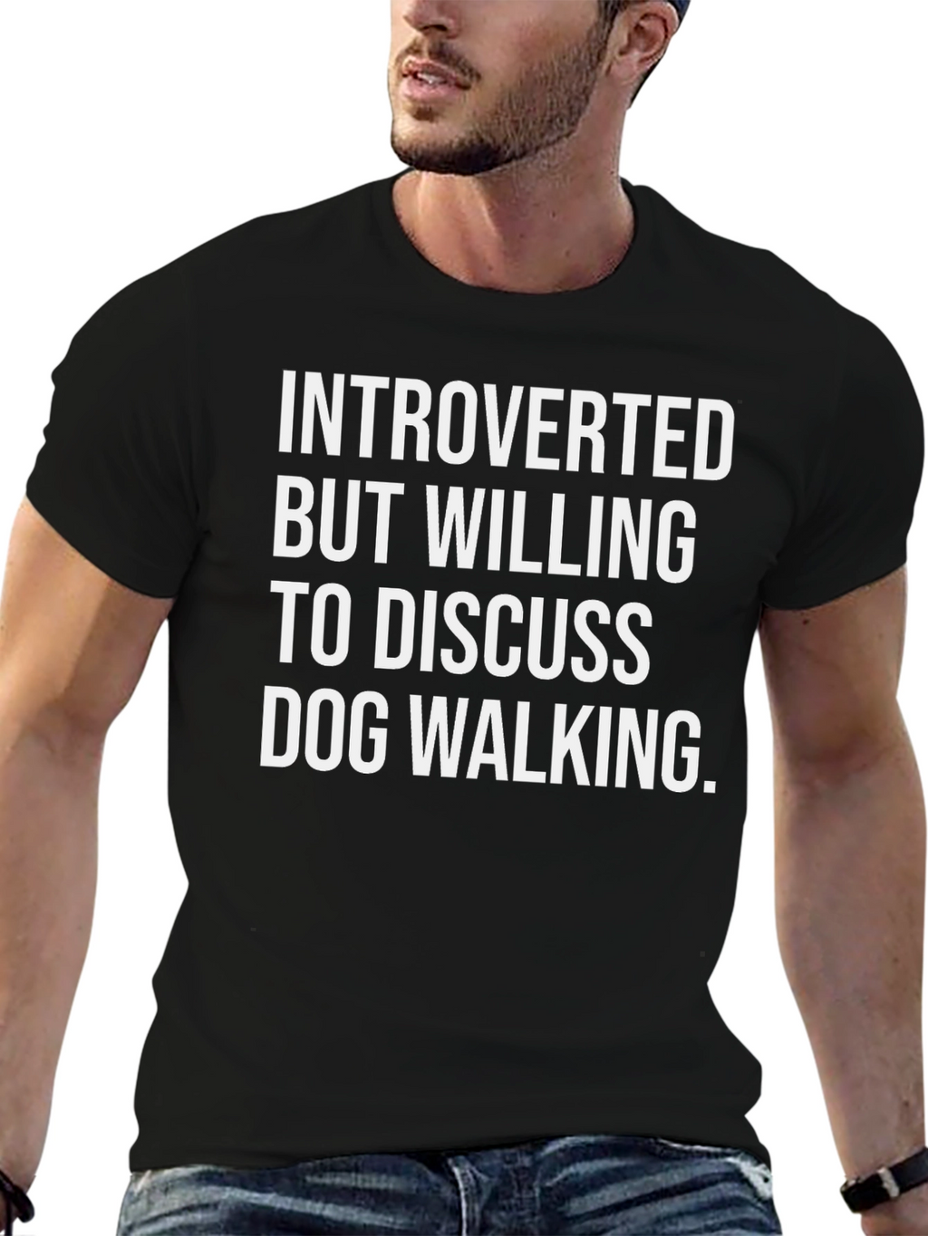 Introverted Dog Walking T-Shirt - Funny Graphic Tee