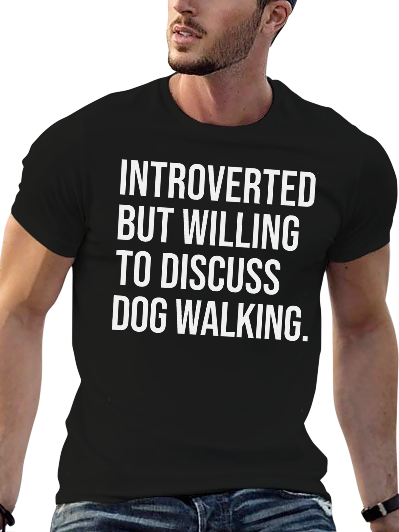 Introverted Dog Walking T-Shirt - Funny Graphic Tee