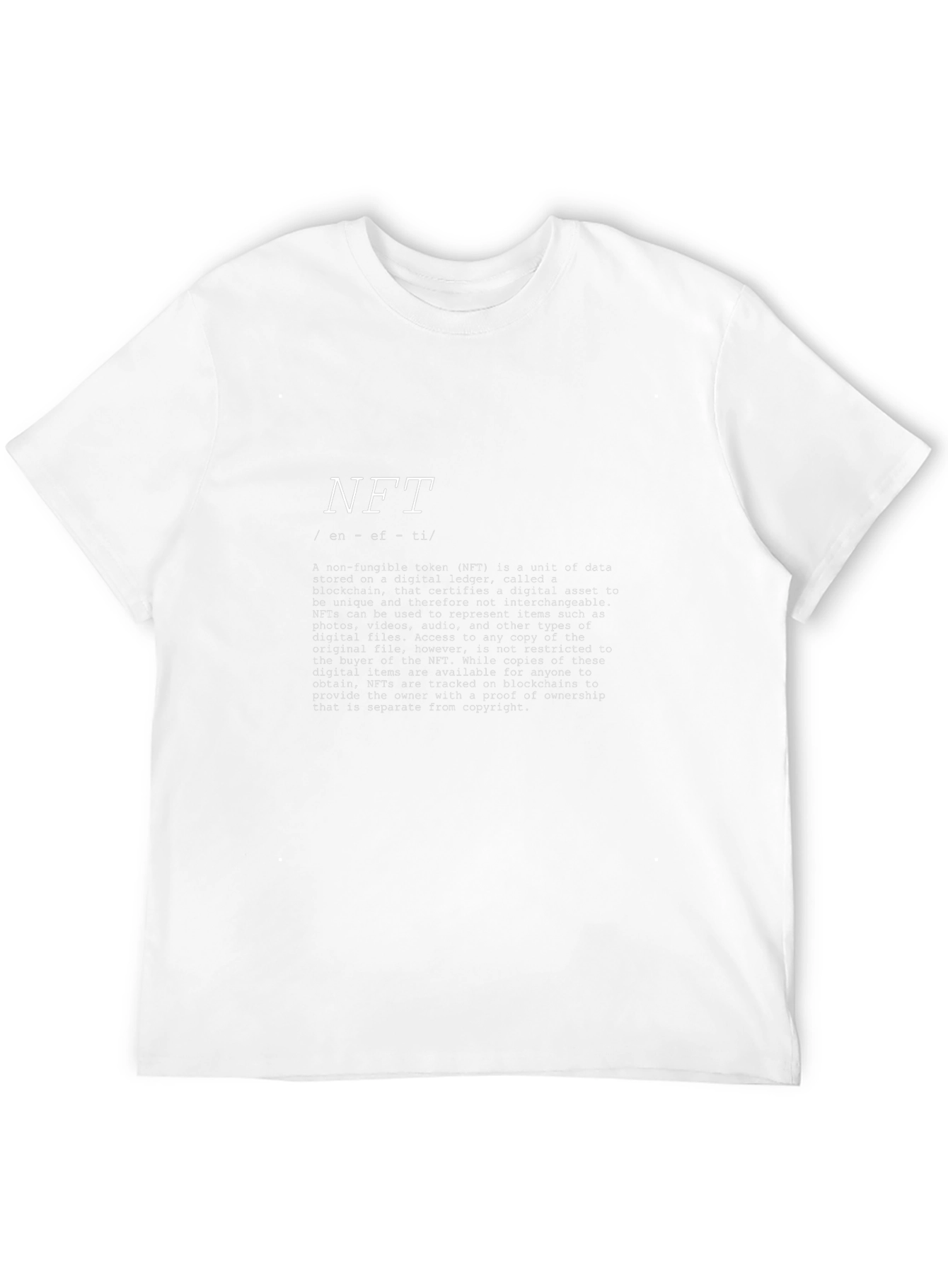 NFT Definition Black T-Shirt - Unique Digital Asset