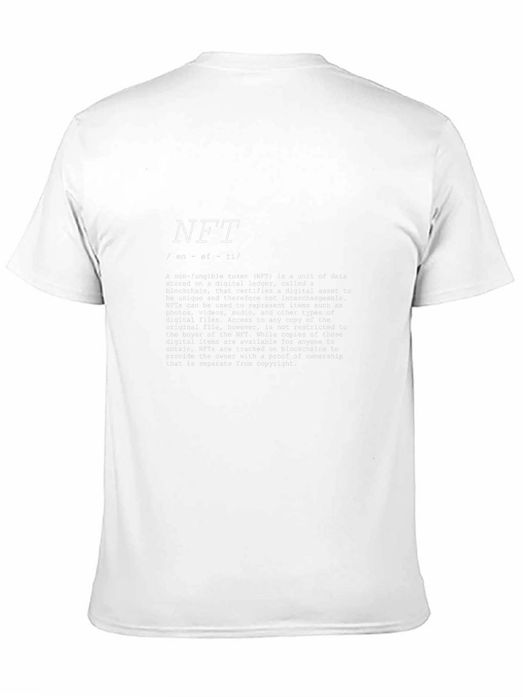 NFT Definition Black T-Shirt - Unique Digital Asset