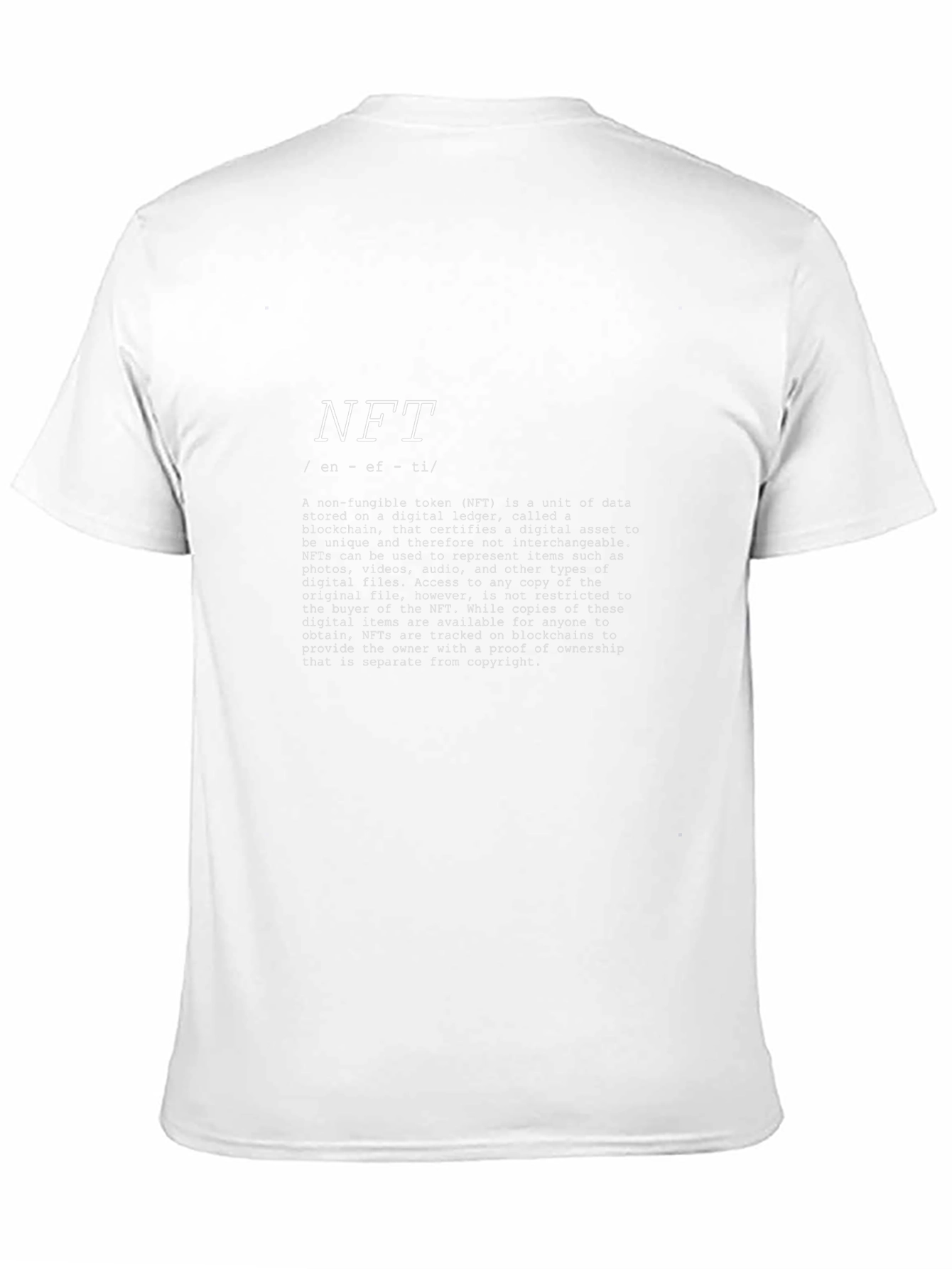 NFT Definition Black T-Shirt - Unique Digital Asset