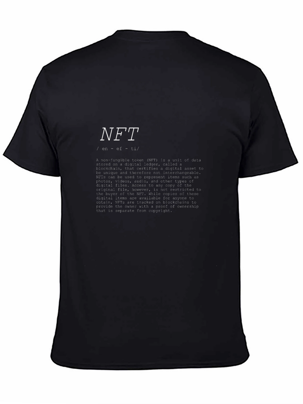 NFT Definition Black T-Shirt - Unique Digital Asset