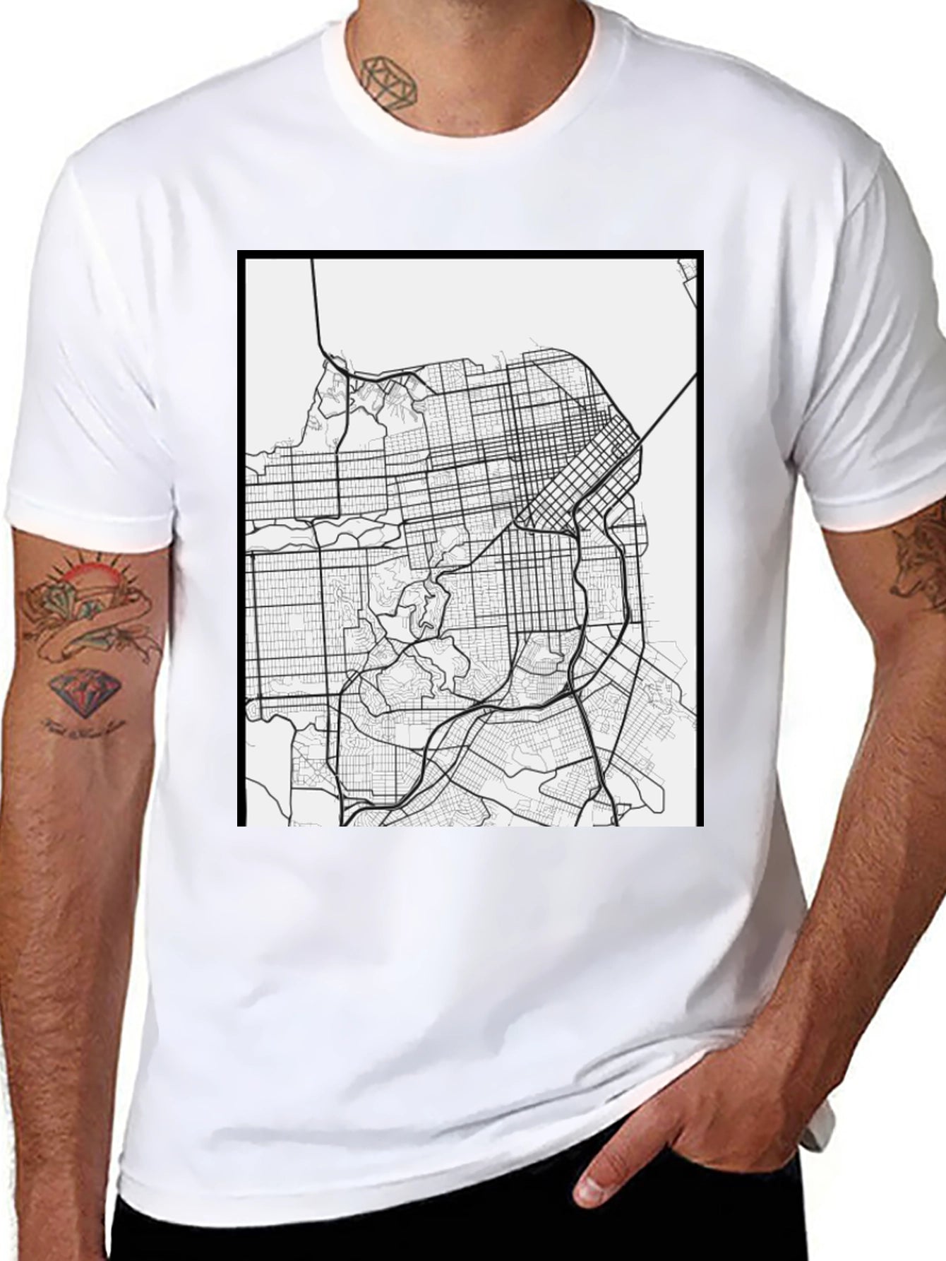 San Francisco Map Graphic Tee - Cityscape T-Shirt