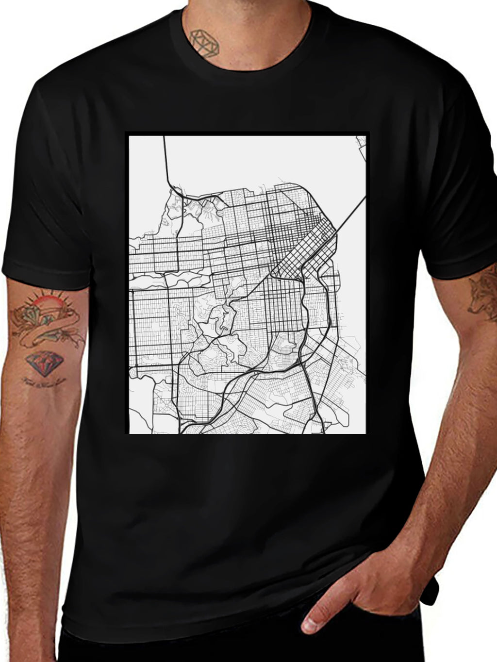 San Francisco Map Graphic Tee - Cityscape T-Shirt