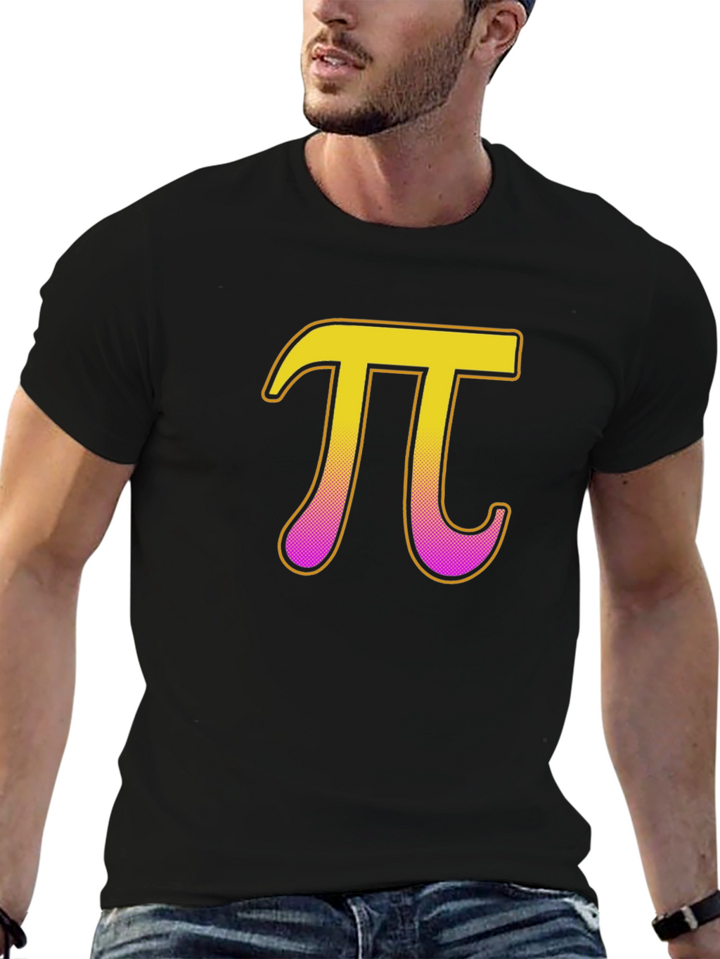 Pi Symbol Graphic T-Shirt - Black