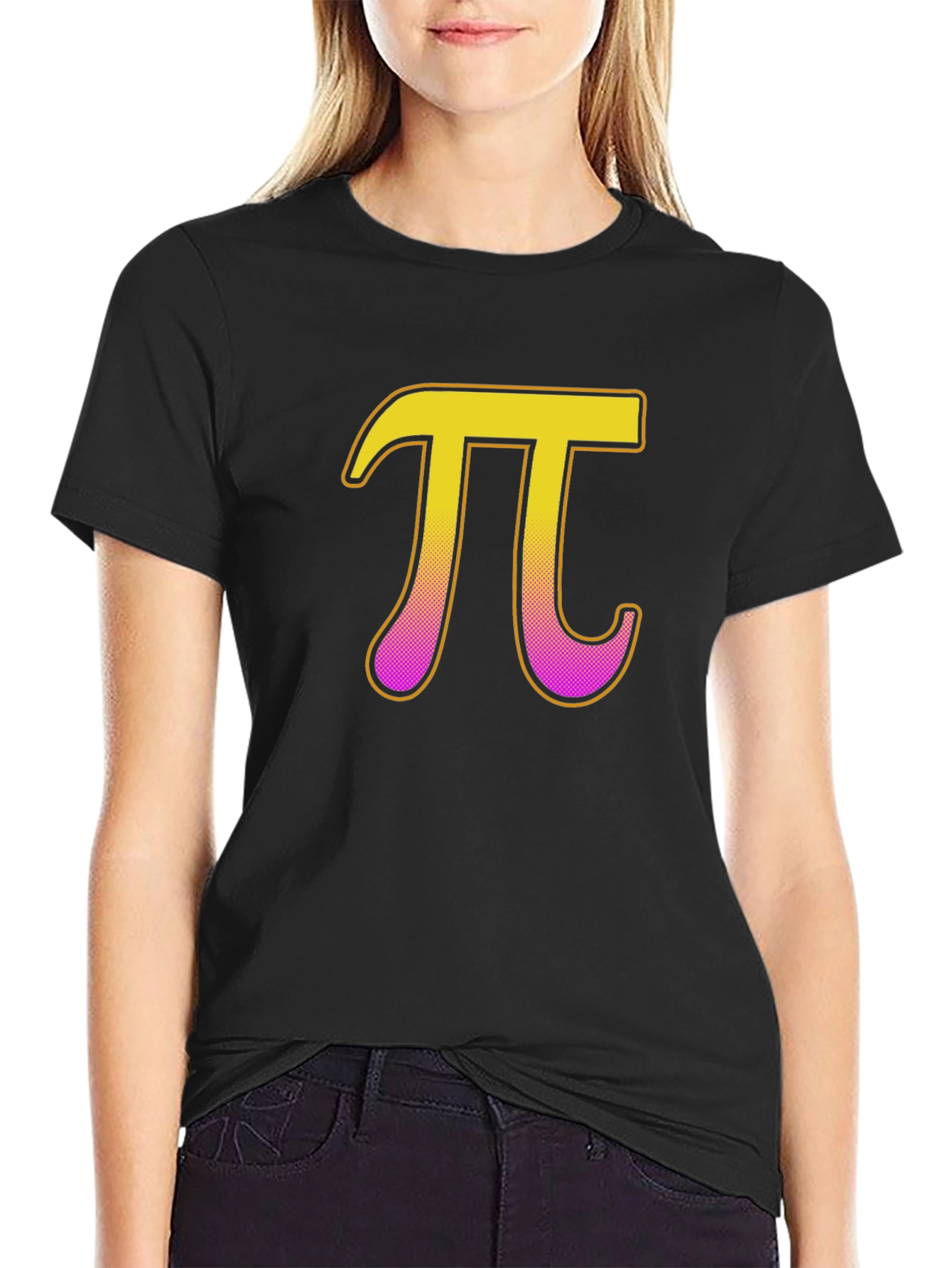 Pi Symbol Graphic T-Shirt - Black